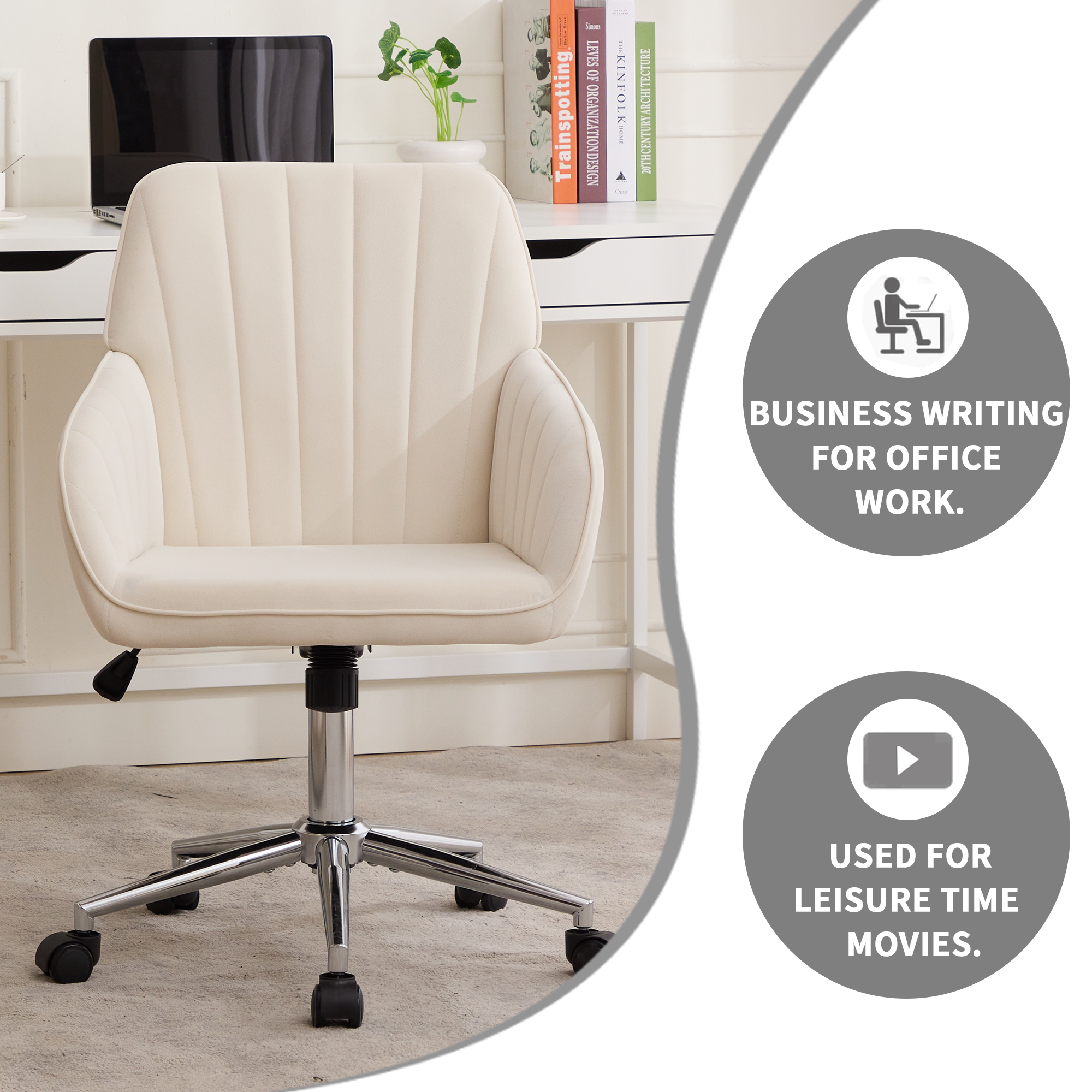 Velvet Adjustable Office Chair, picture 3 of 4