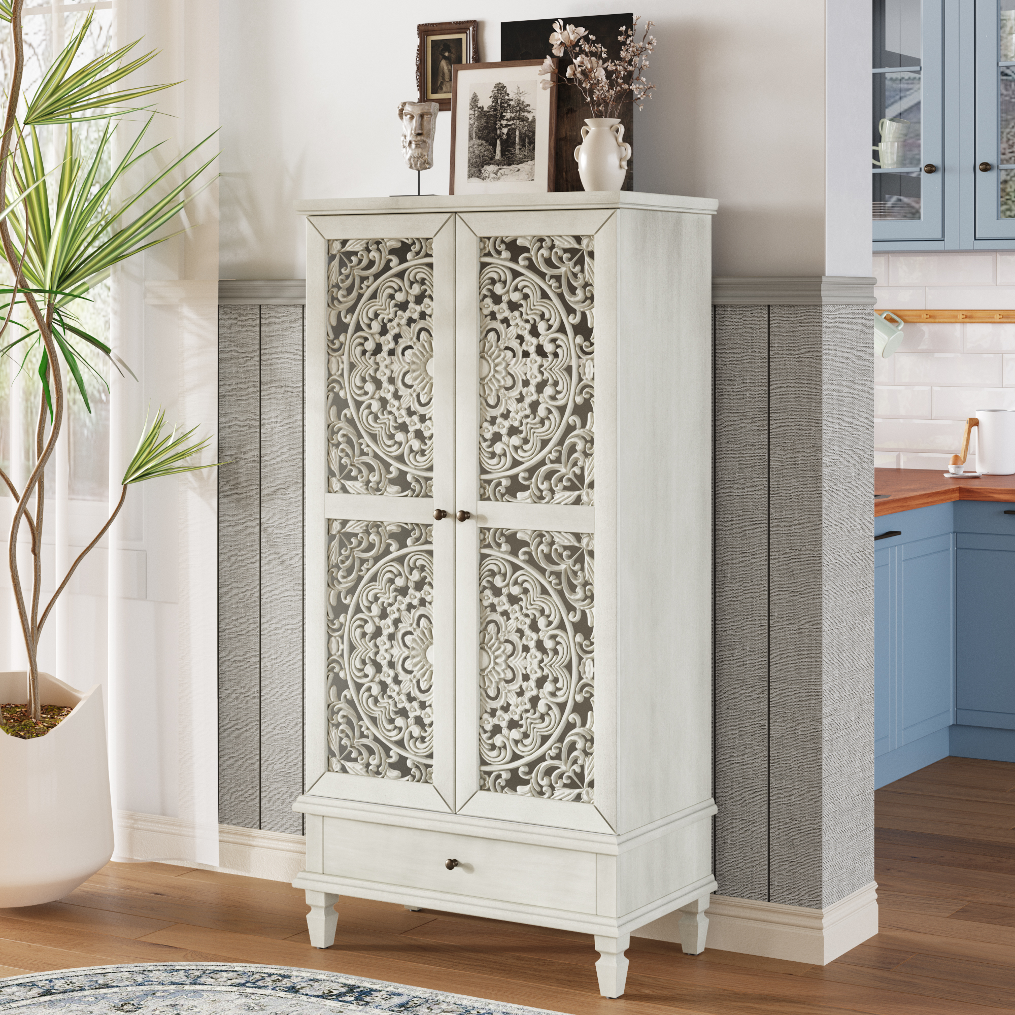 Tall Storage Cabinet with Drawer, picture 2 of 4