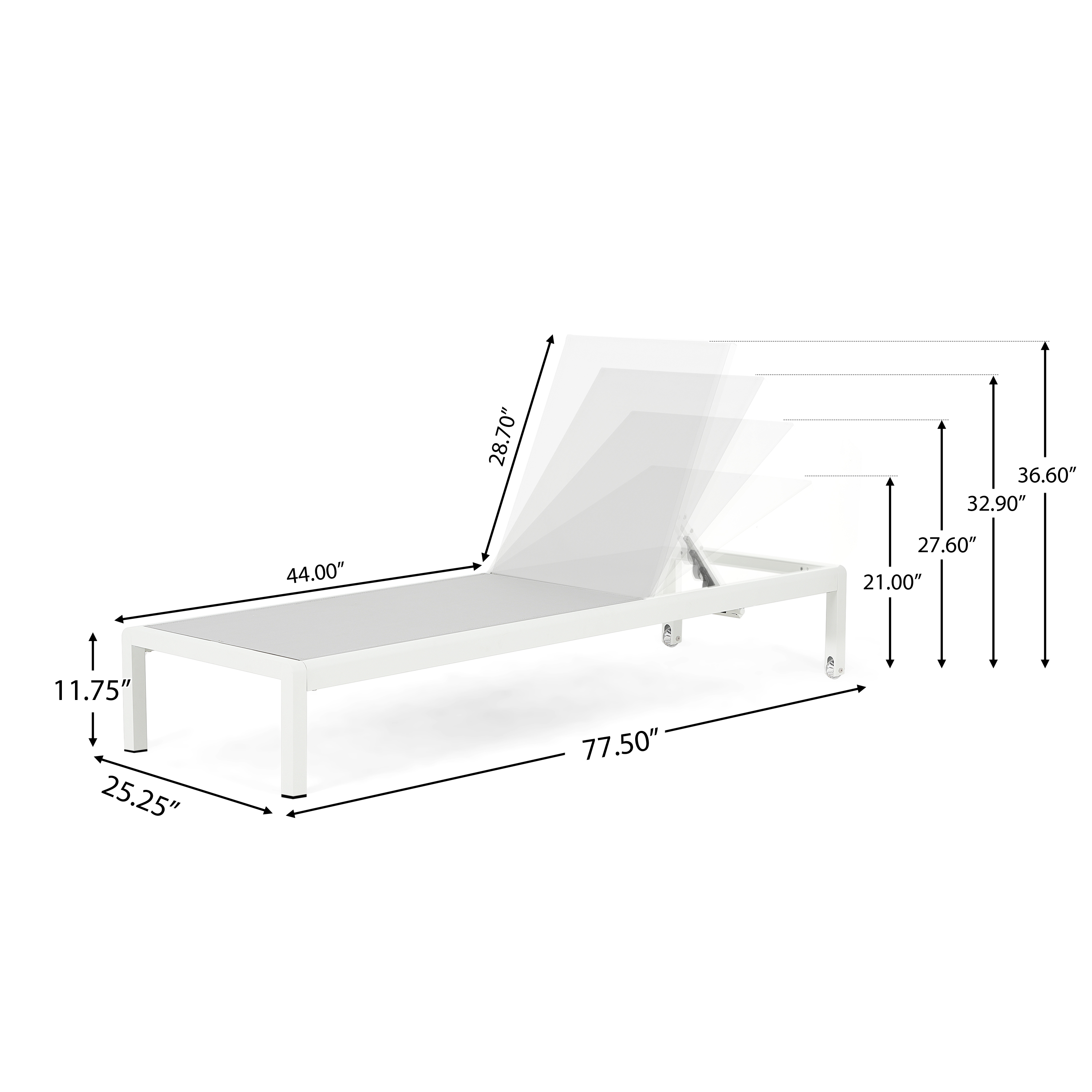 Aluminum Mesh Chaise Lounge Set, picture 4 of 4
