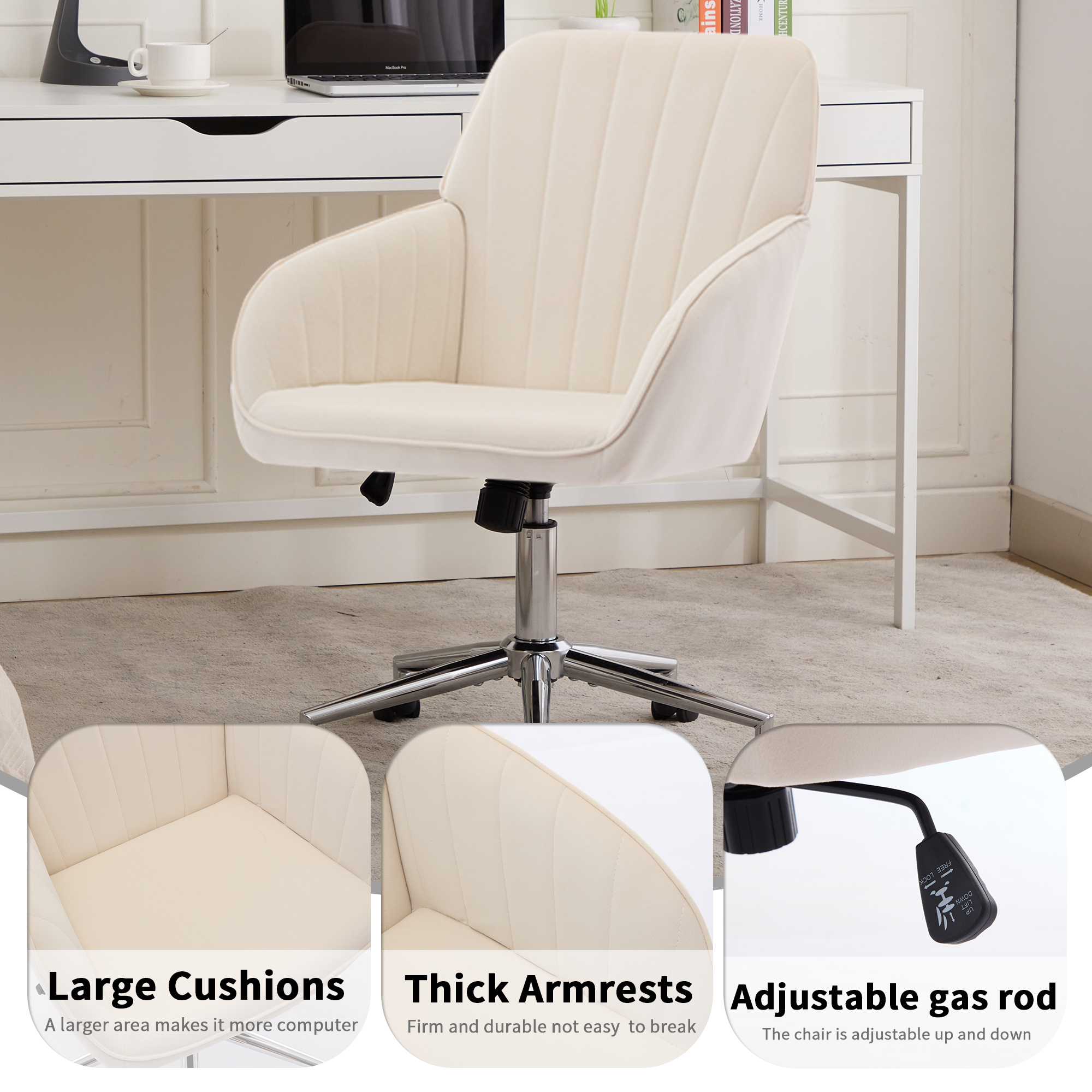 Velvet Adjustable Office Chair, picture 4 of 4