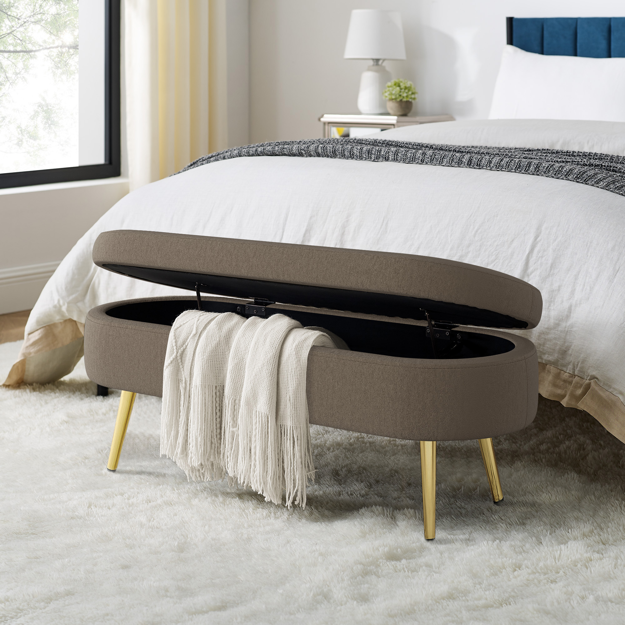 Oval Storage Ottoman Bench, picture 4 of 4