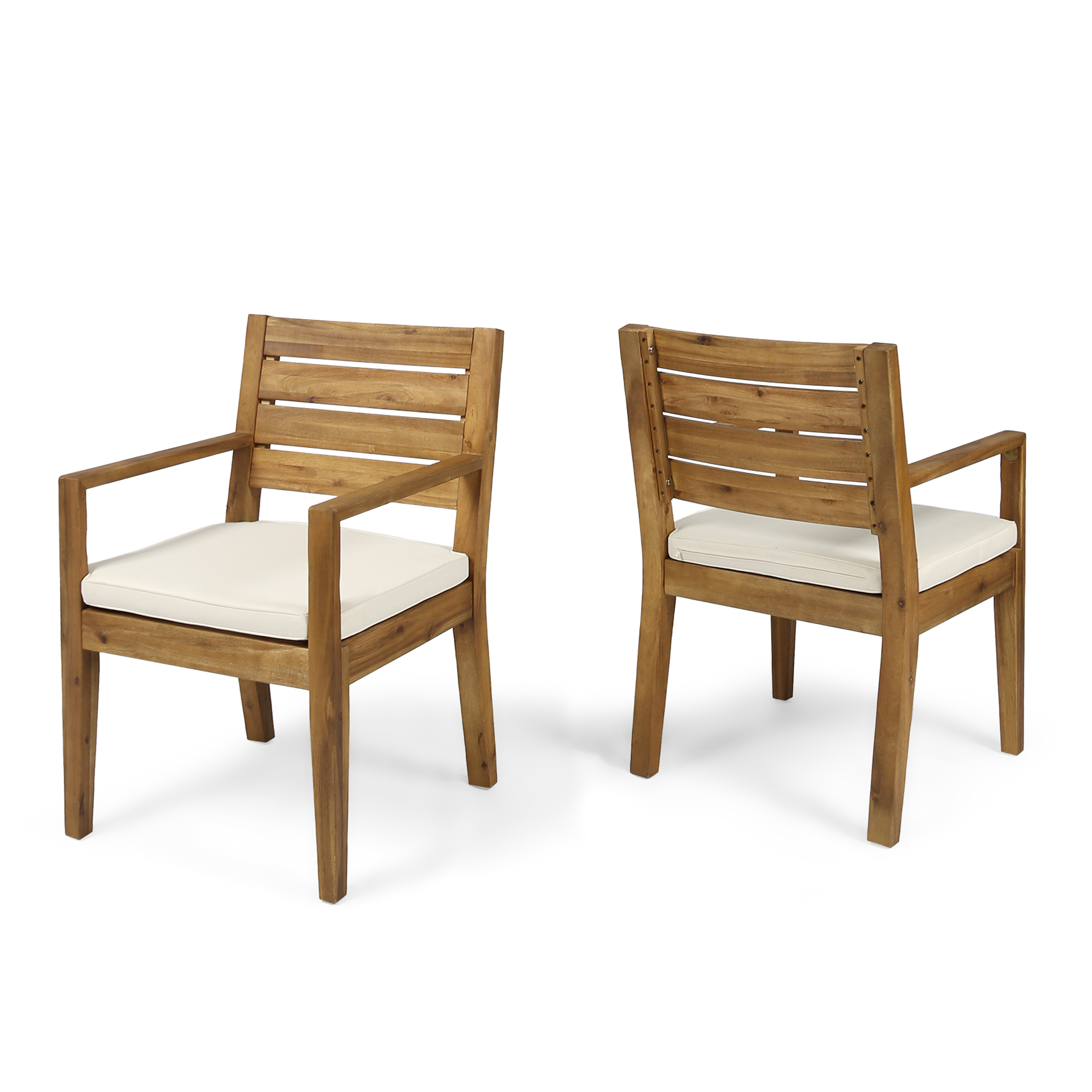 Acacia Wood Outdoor Dining Chair Set