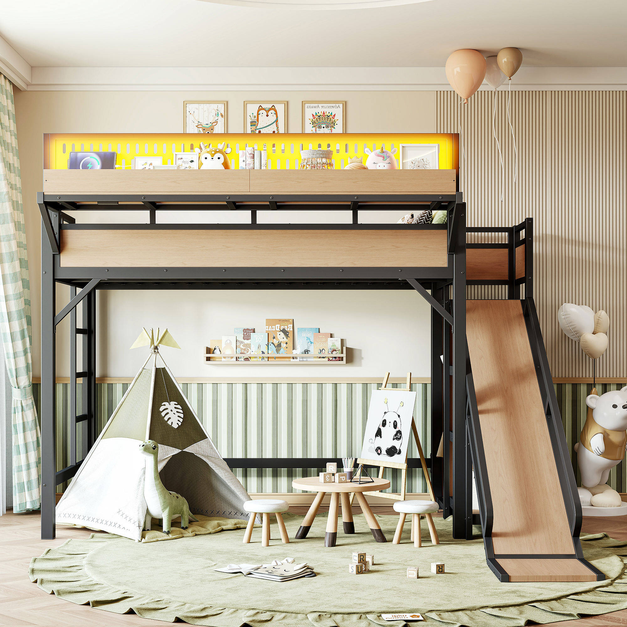 Twin XL Metal Loft Bed, picture 2 of 5