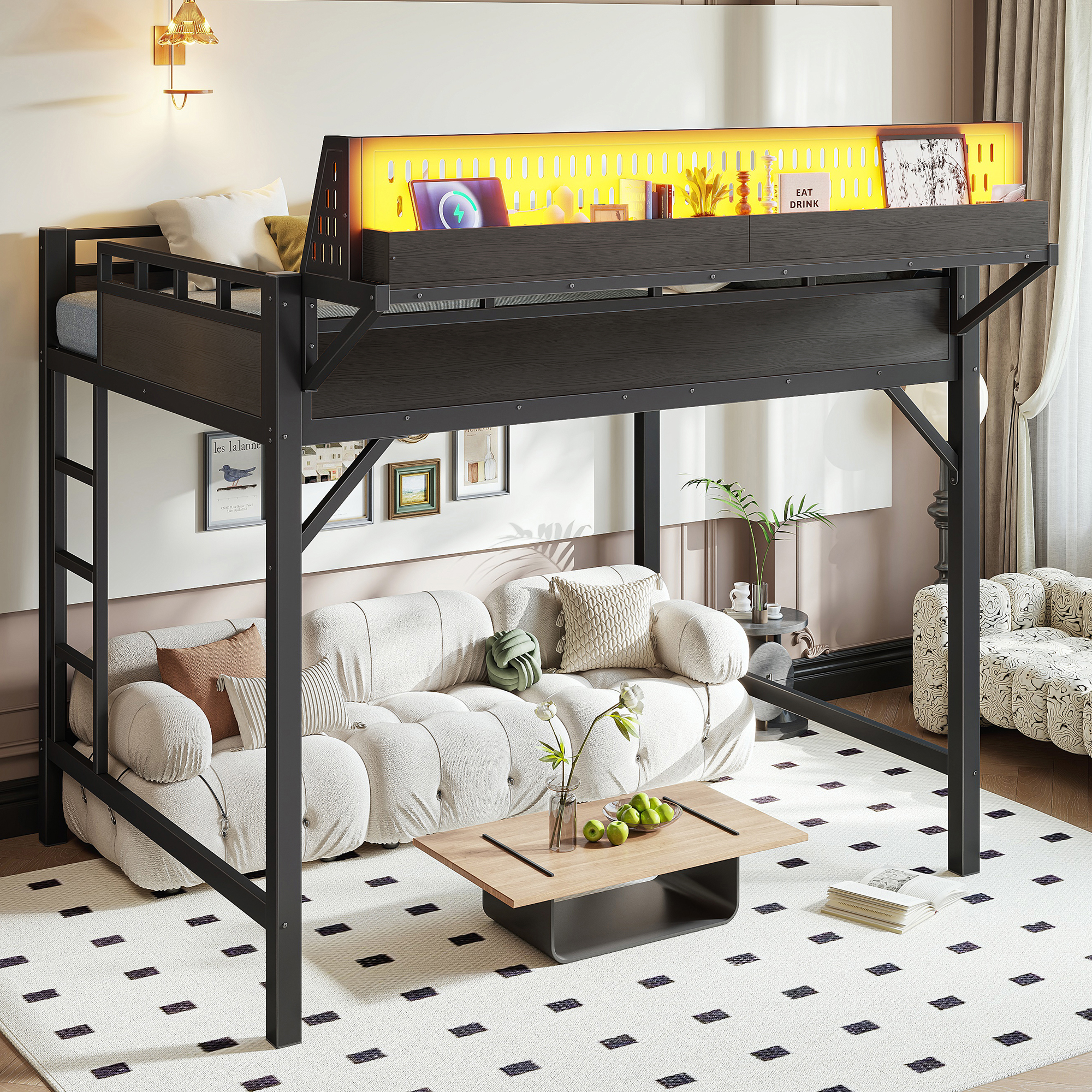 Metal Loft Bed Frame