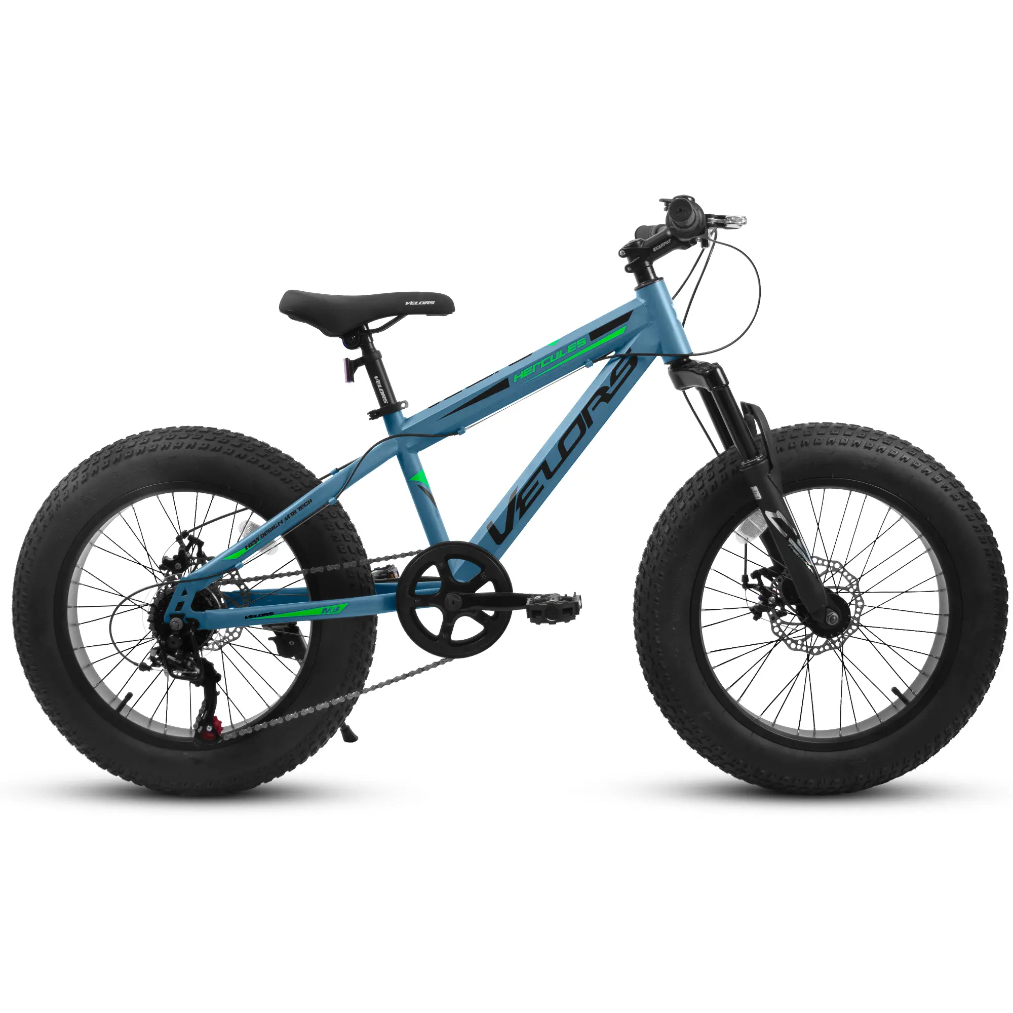 V20235 20 Inch Fat Tire Bike 7 Speed Mountain Bike, Dual Disc Brakes, High Carbon Steel Frame, Front Suspension, Mountain Buggy, City Commuter City Bike, Fat Ti