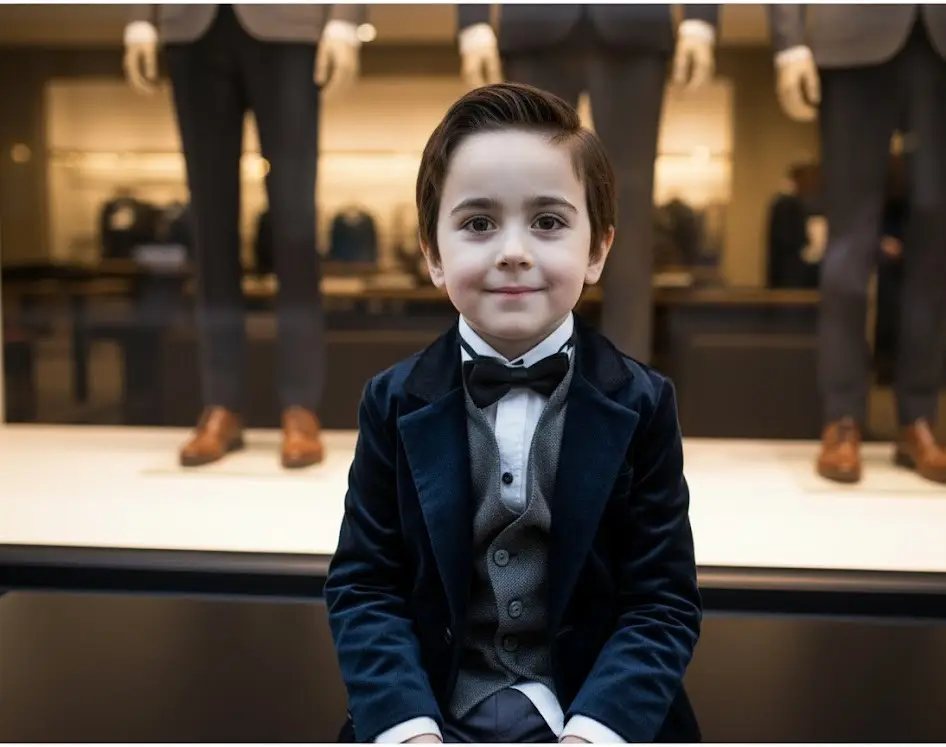 Boys Long Formal Suit Jacket Casual Party