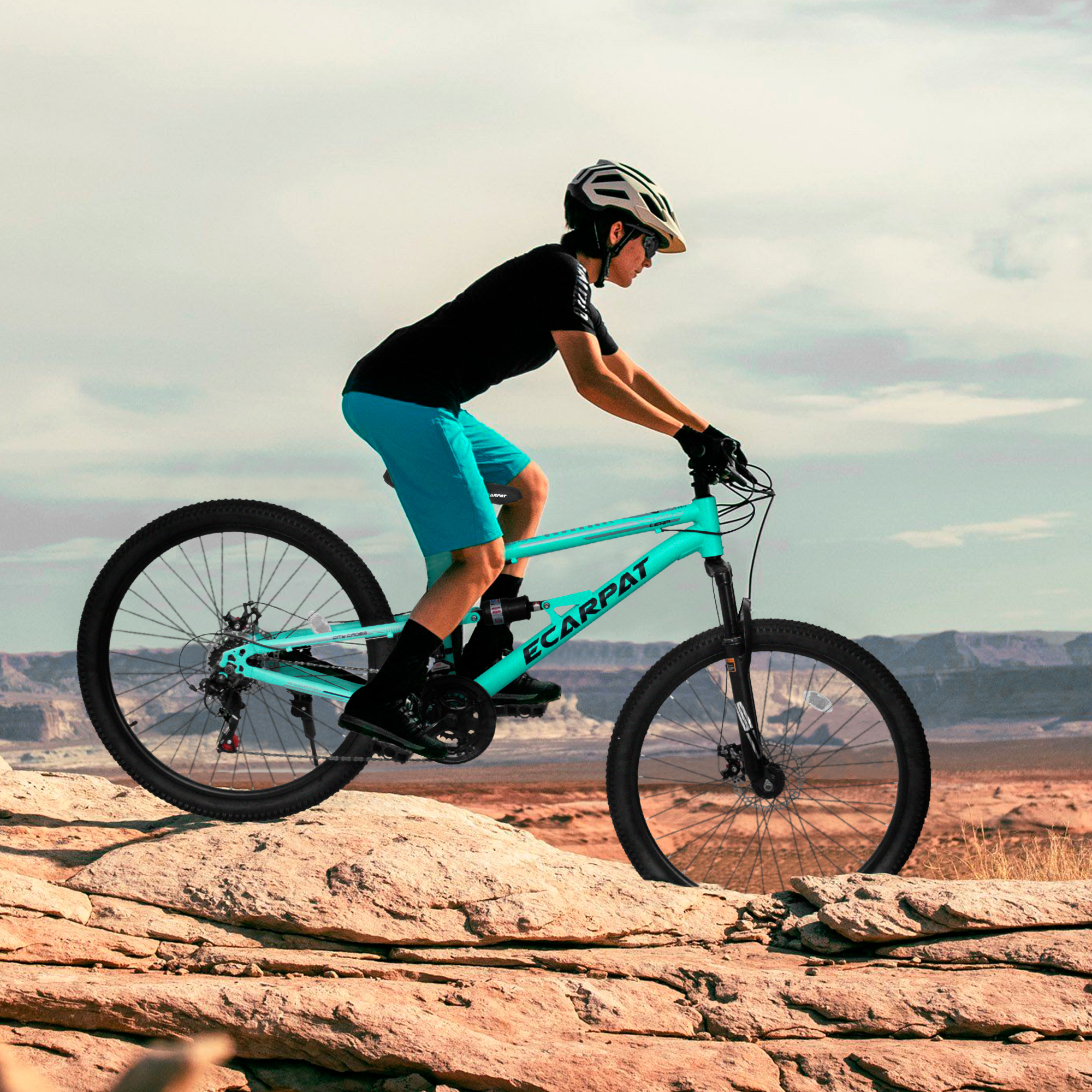 A26207 26 Inch Steel Frame Shock Fork Plus Shock Absorber 21-speed Unisex Mountain Bike - View 2