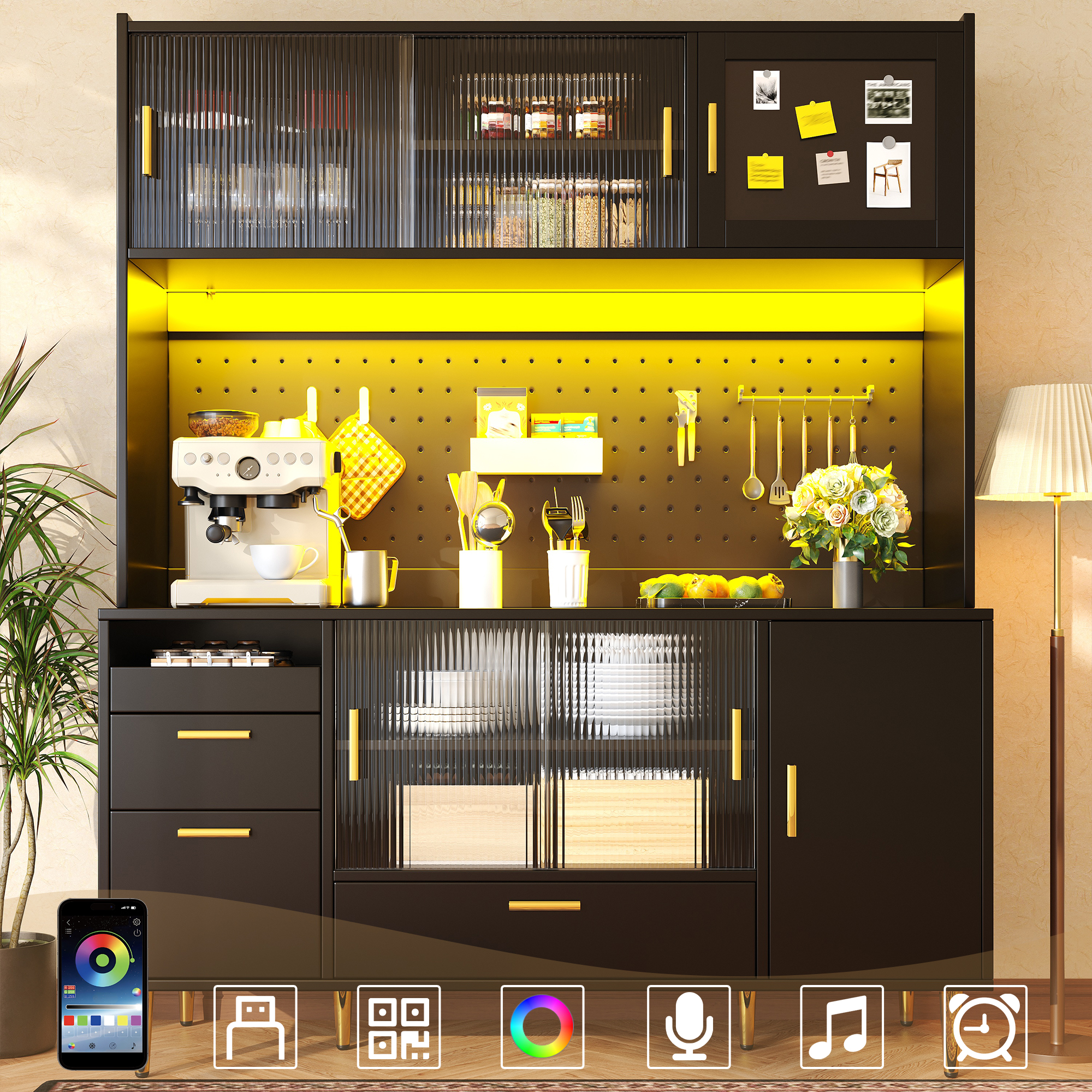 Tall Cabinets For The Living Room 140x40x180cm , Kitchen Cabinet, Dining — image 2