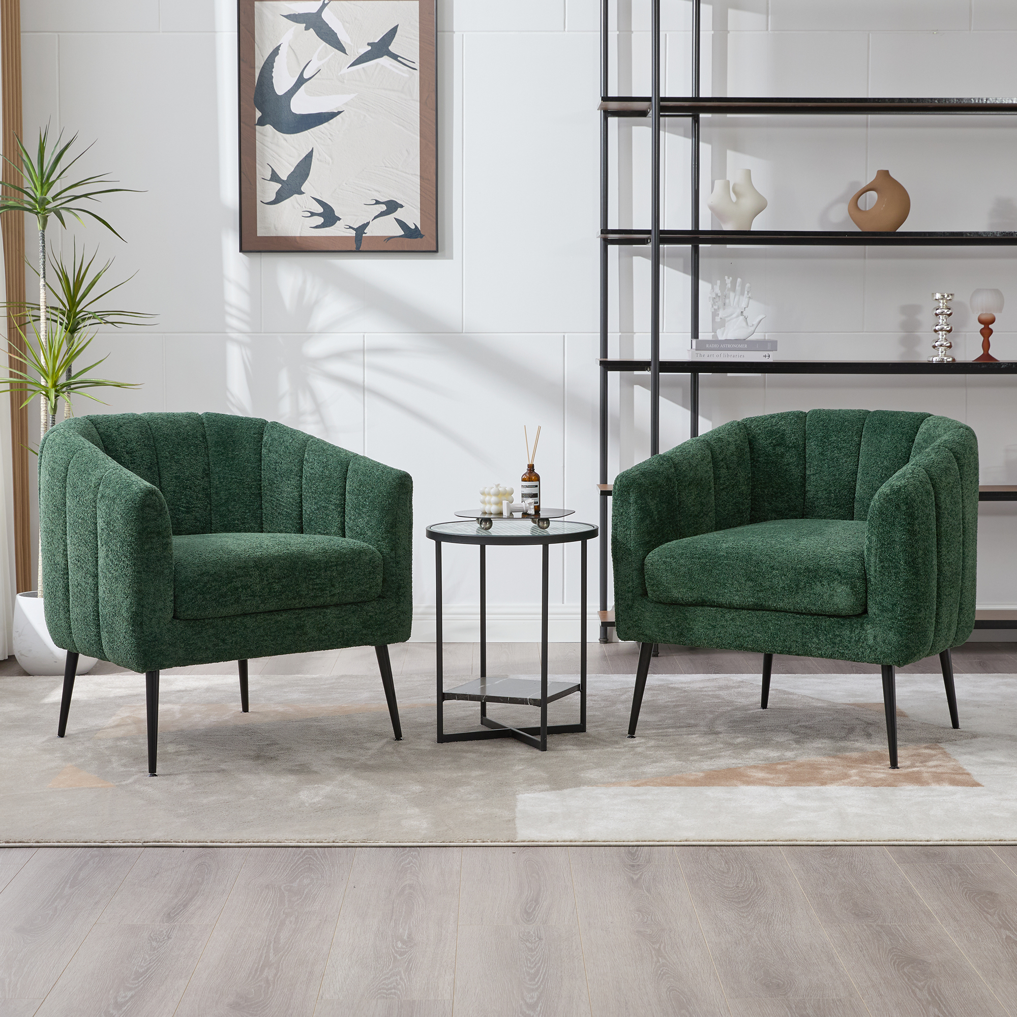 Chenille Barrel Accent Chair