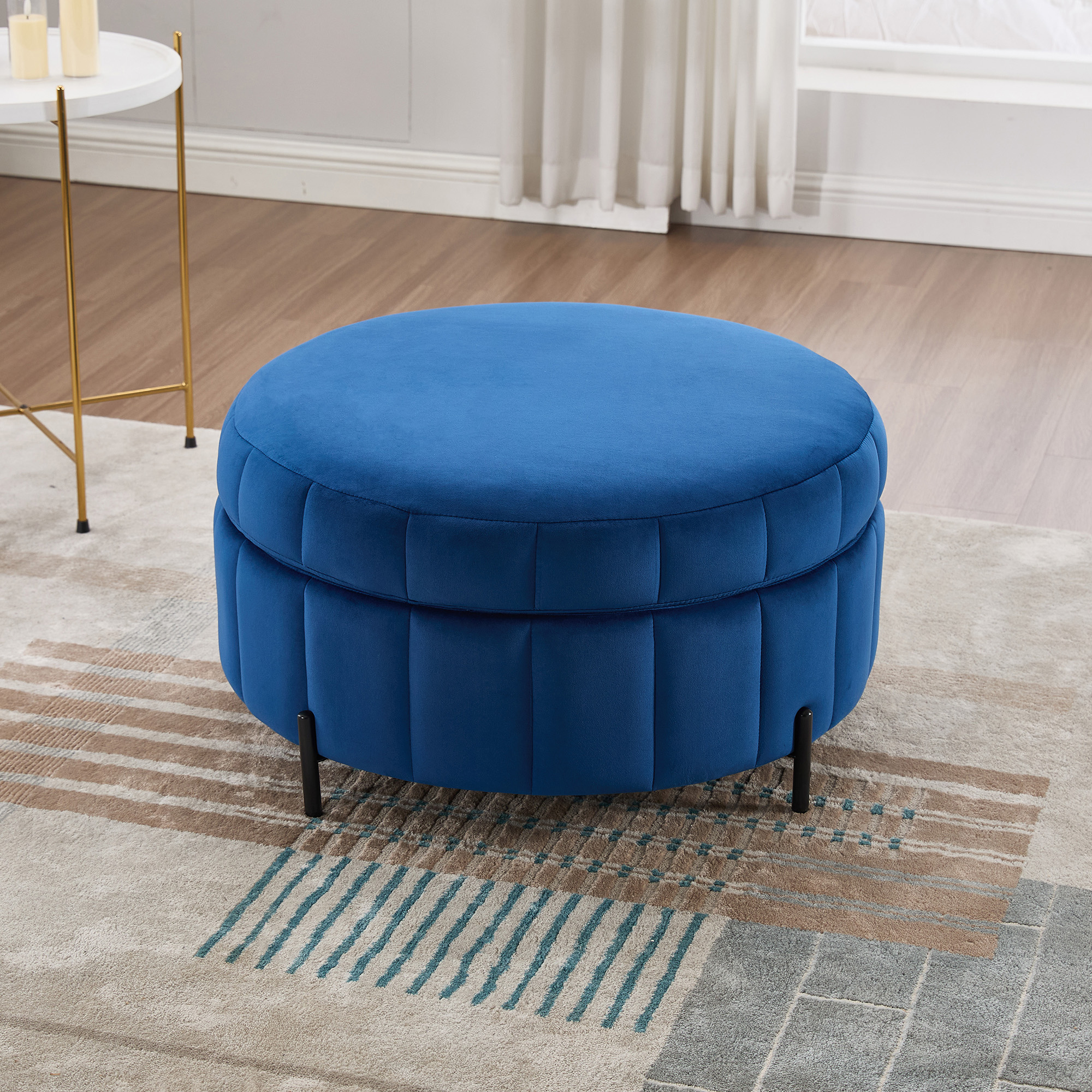 Velvet Storage Ottoman, picture 2 of 4