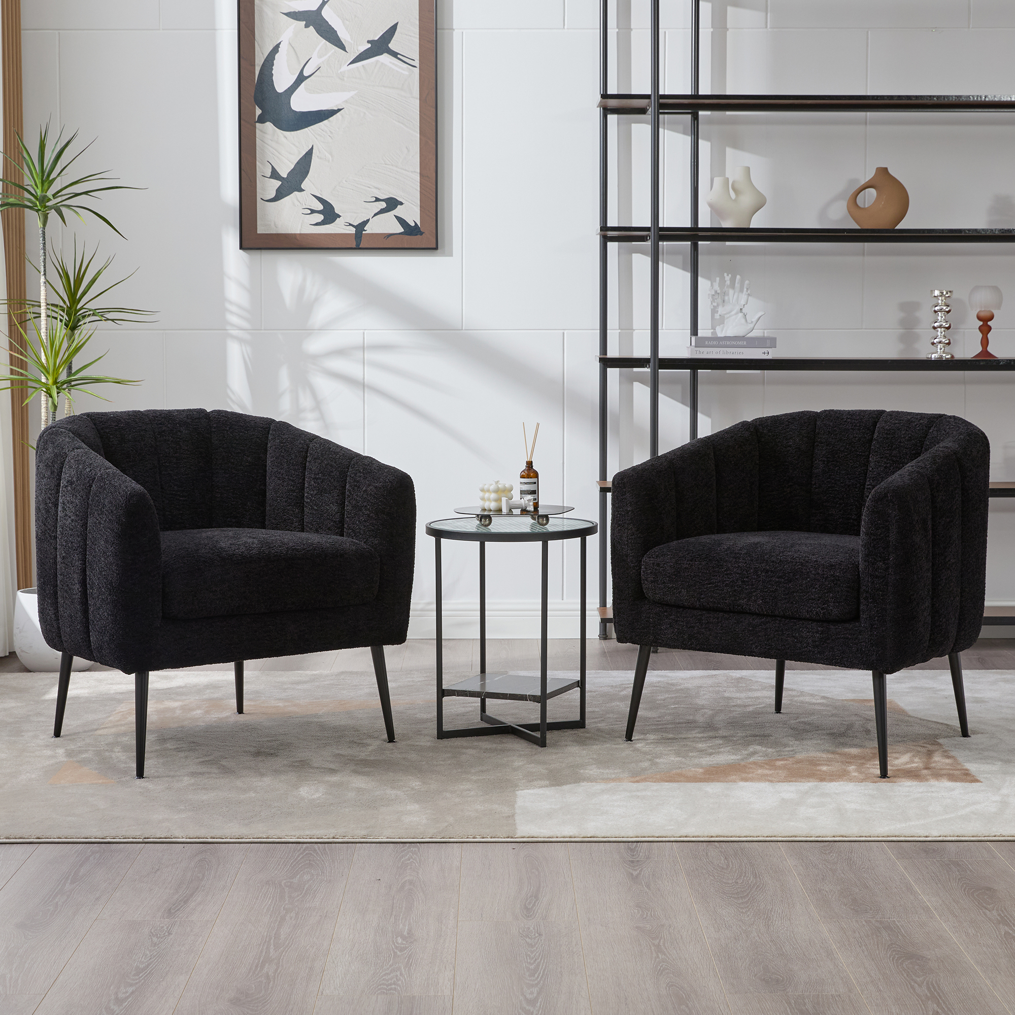 Chenille Barrel Accent Chair