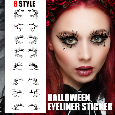 Halloween Eyeliner Patch, Scary Fashion Party Makeup Kit Bat Spider Decorative Eyeliner Eyeshadow Patch 1Pcs - Shop at LoveMi