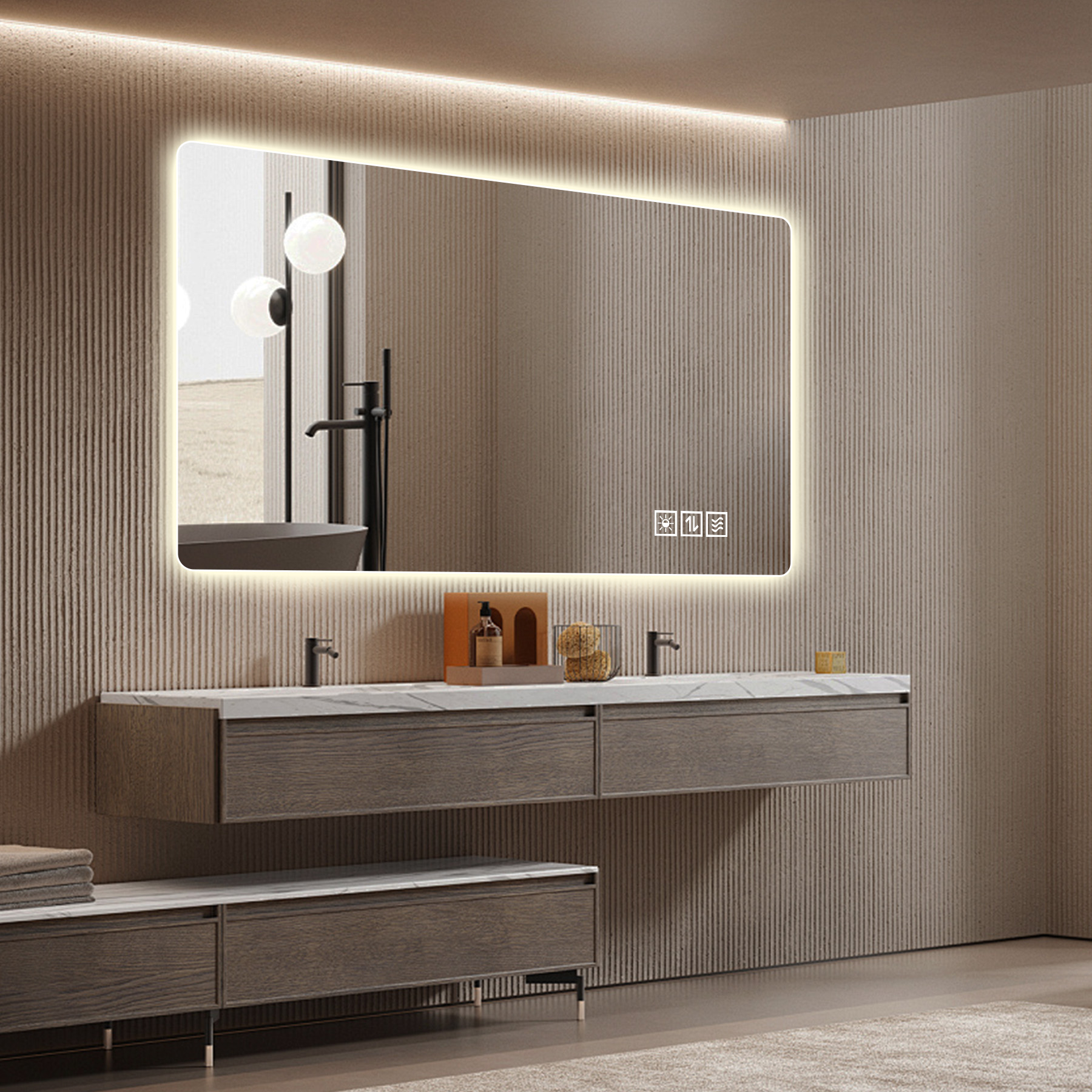 Wall Mounted LED Lighting Mirror Bathroom Mirror Full-len…