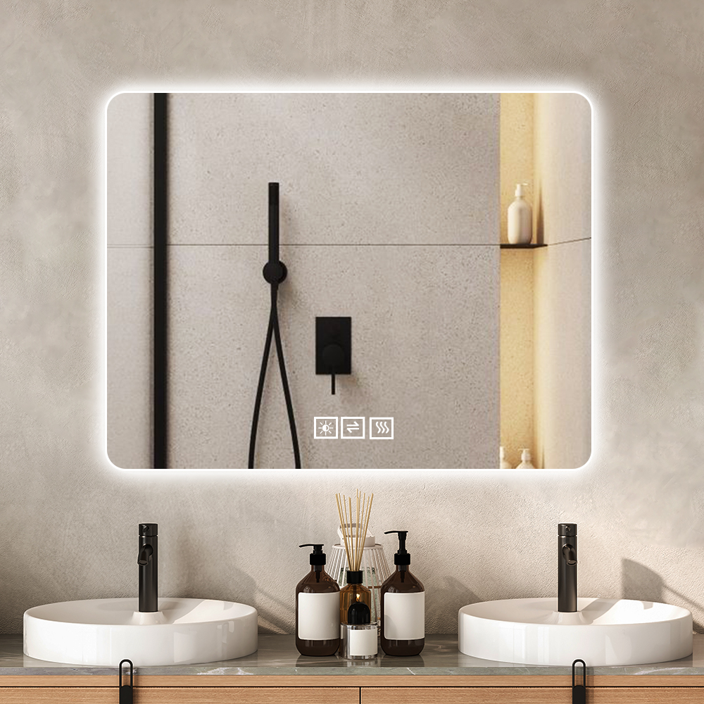 28x36 Inch Bathroom Mirror With Led Lights Front And Backlit