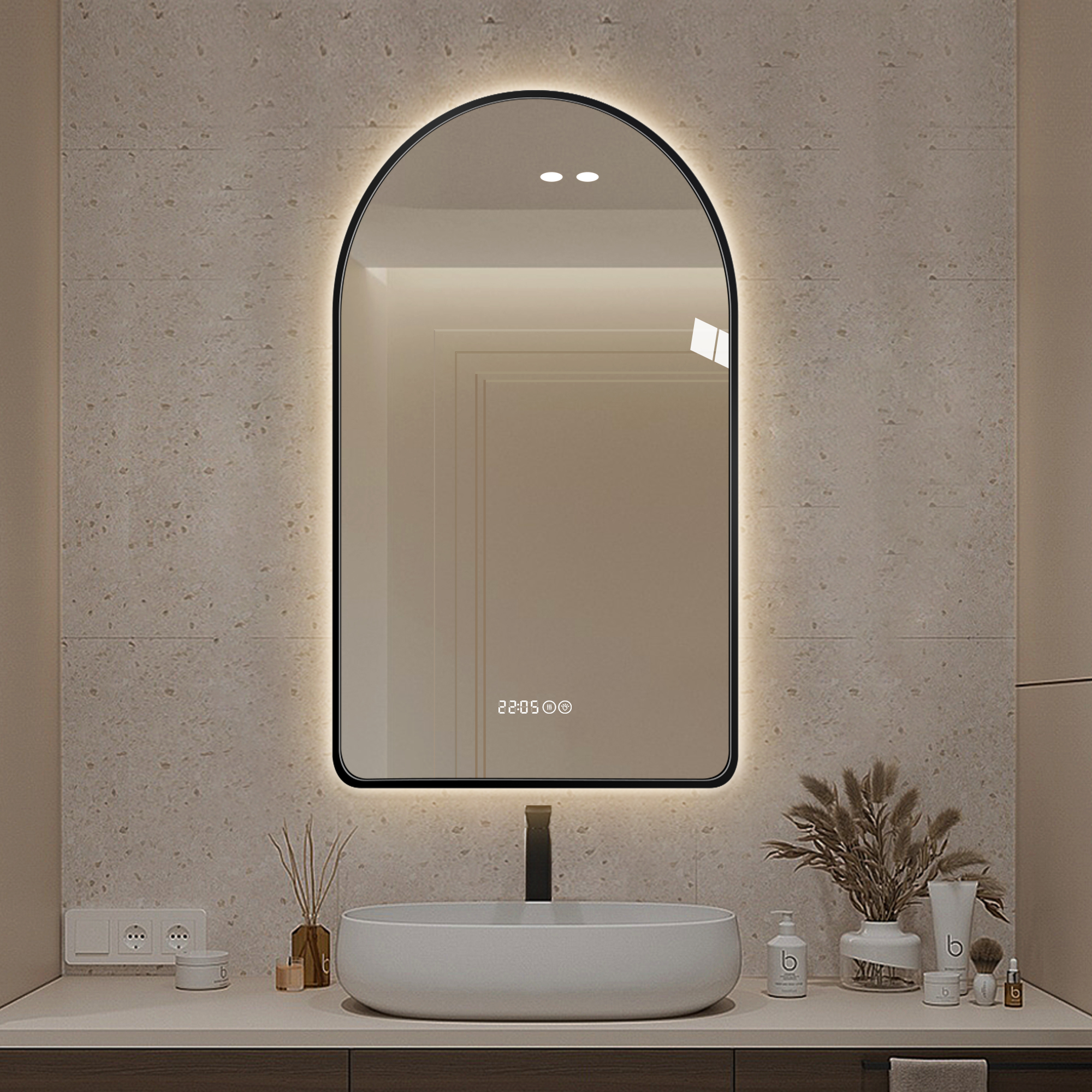 32 X60 Arched LED Mirror For Bathroom