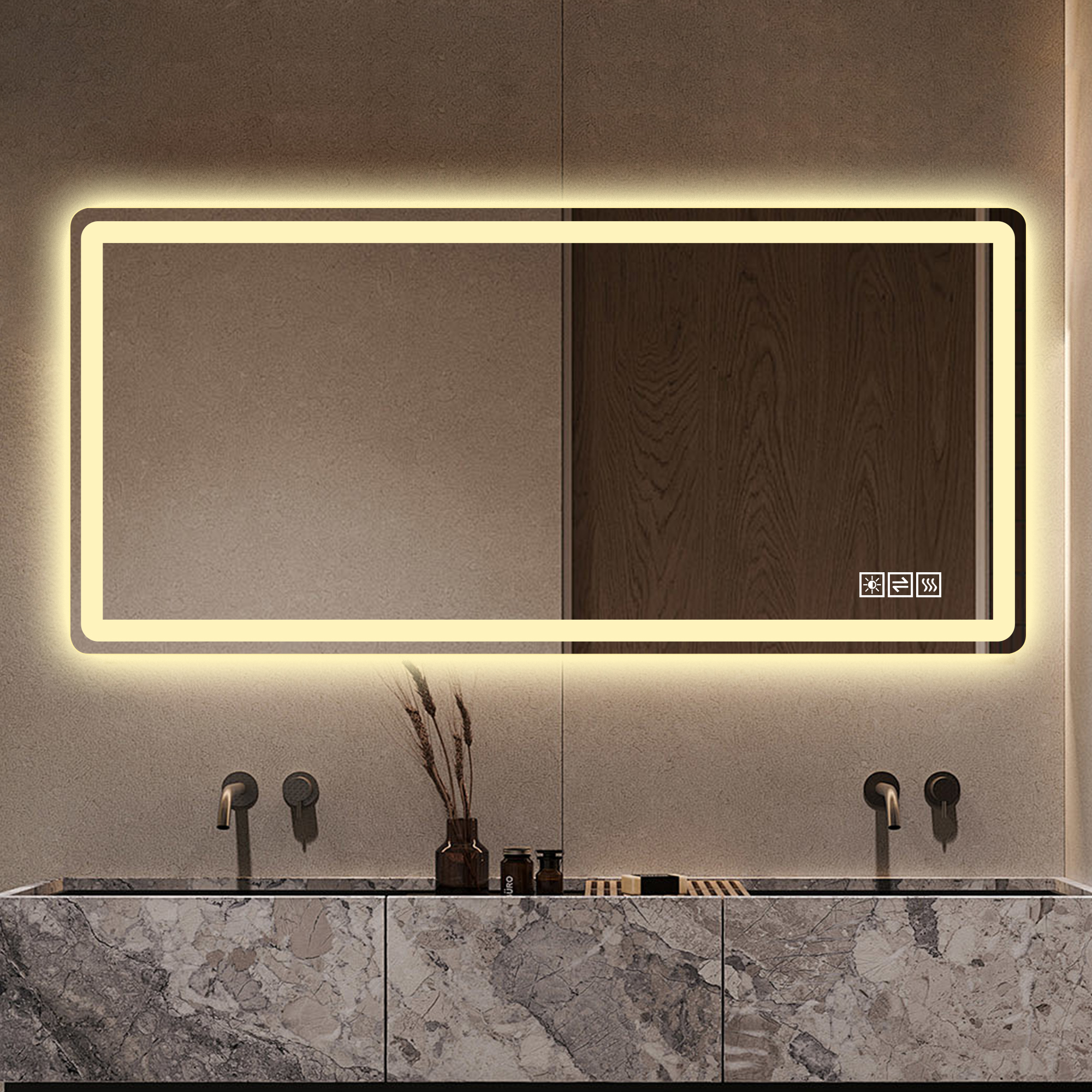 28x60inch LED Bathroom Vanity Mirror ,wall Mirror,Anti-Fog, Dimmable,Shatter-Proof Tempered Glass,  Ideal For Bathroom Wall Decor, Beauty Makeup And Shaving