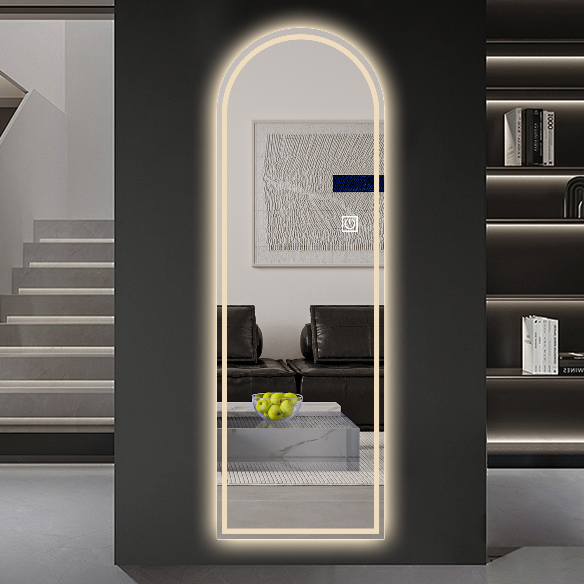 21 Arched Full Length Lighted Mirror With Front LED Lighting