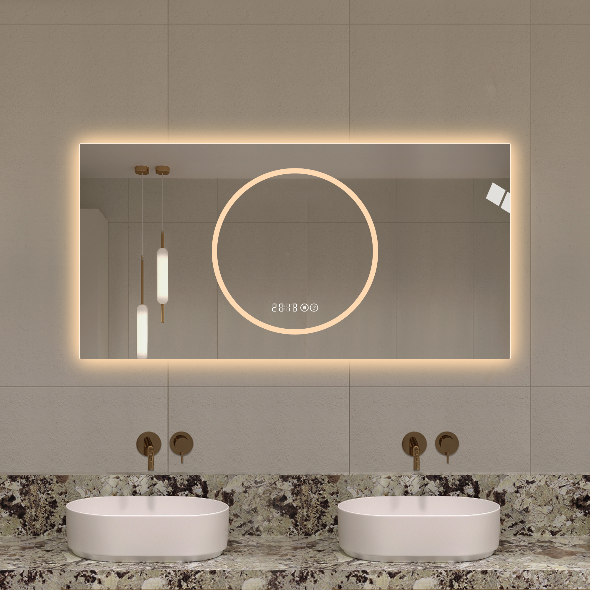 48x24 Inch Bathroom Mirror With Led Lights