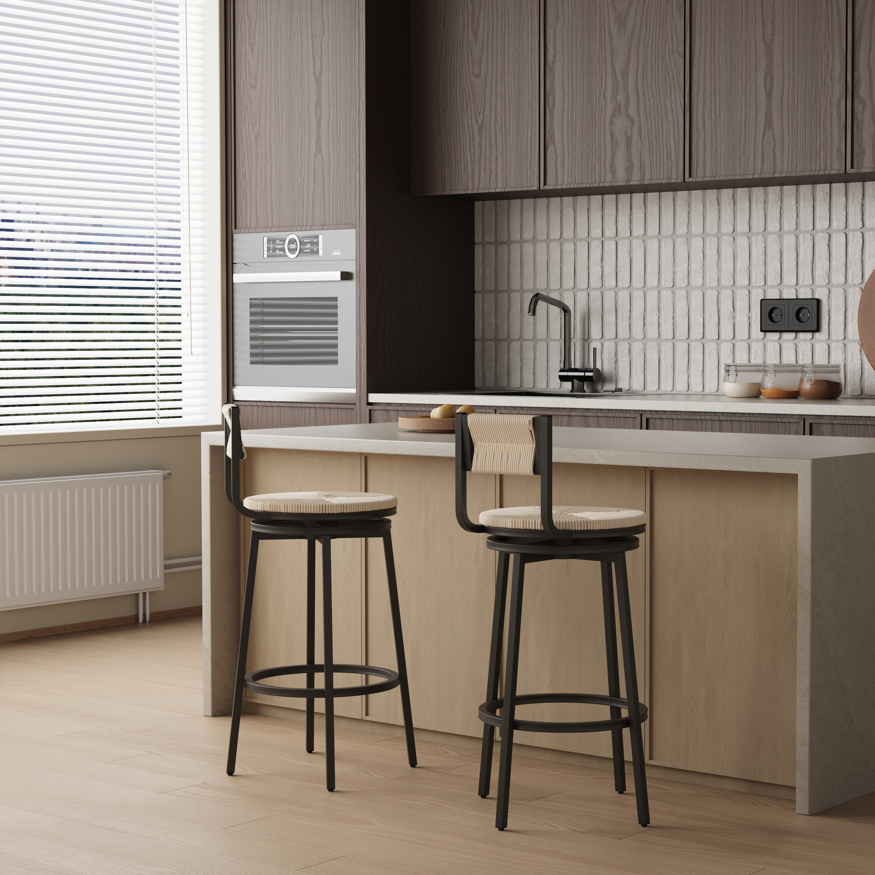 Swivel Bar Stools Set of 2, picture 2 of 4
