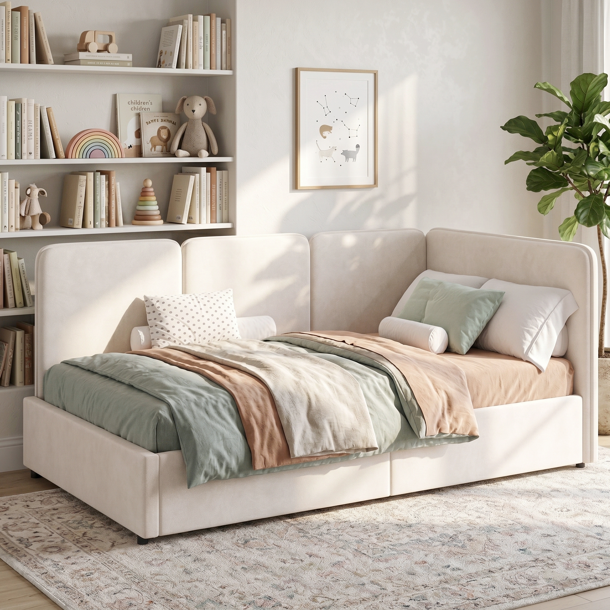 3FT Single Ottoman Daybed With Storage, 90 X 190 Cm Upholstered Velvet — image 2
