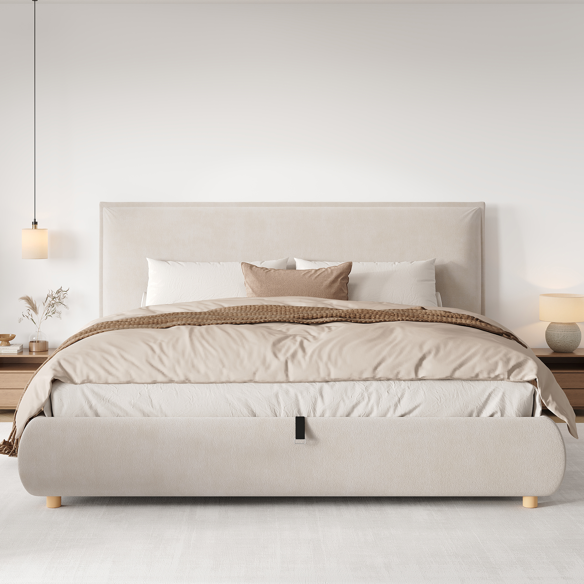 Upholstered Bed, 6ft Super King Size , 180x200cm, Thick Padded Ottoman Frame — image 3