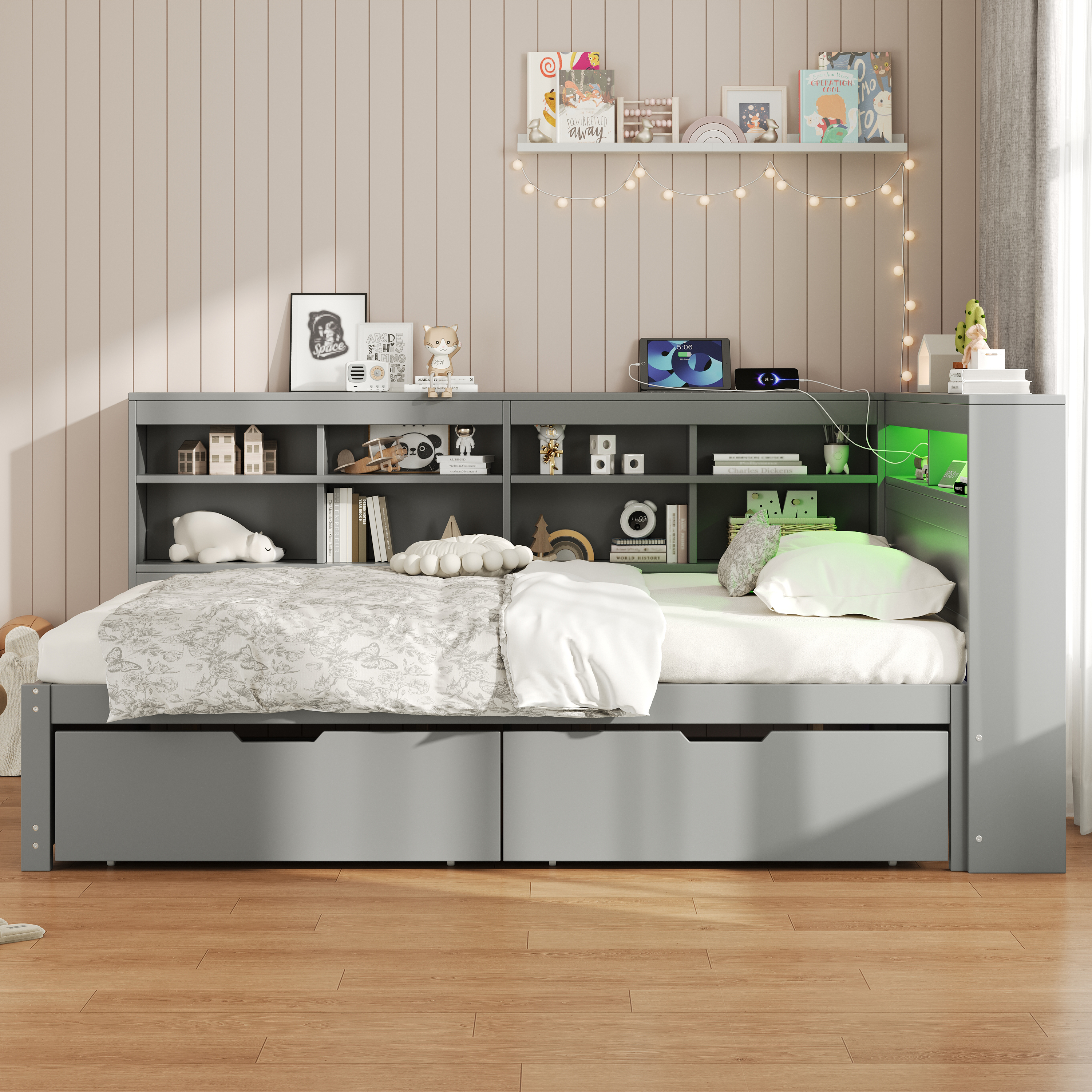 4ft6 Double Daybed With Two Storage Drawers And Beside St…
