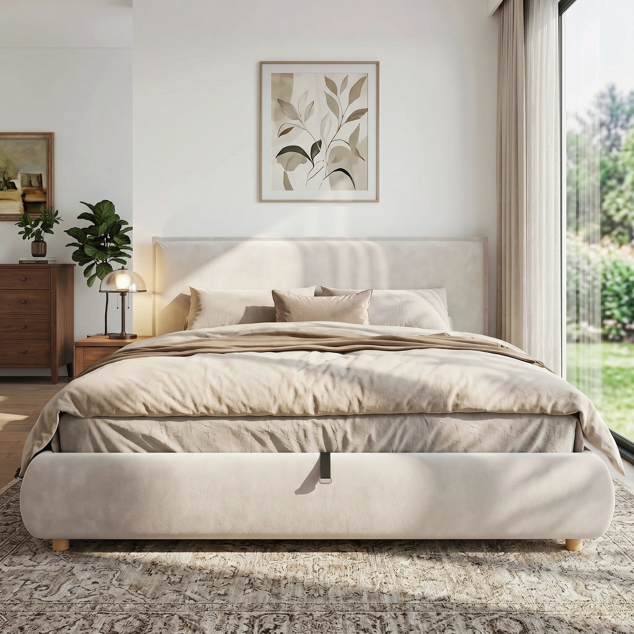 Upholstered Bed, 6ft Super King Size , 180x200cm, Thick Padded Ottoman Frame — image 4