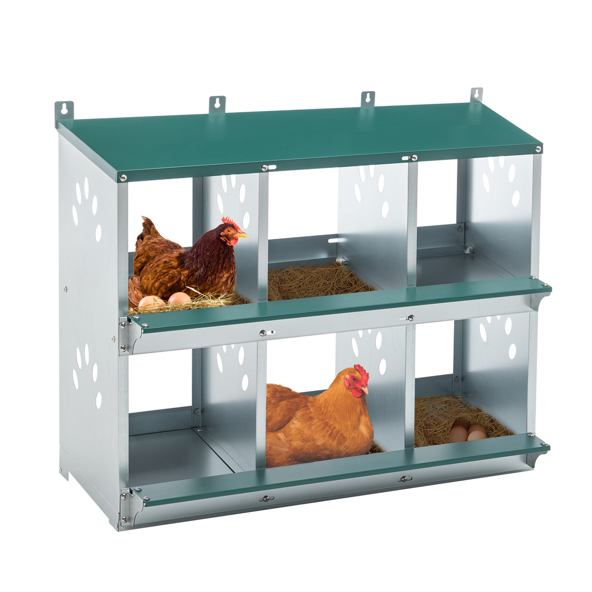 Boîte à nid de poulet pliée en 6 avec 86 rouleaux d'œufs Design individuel