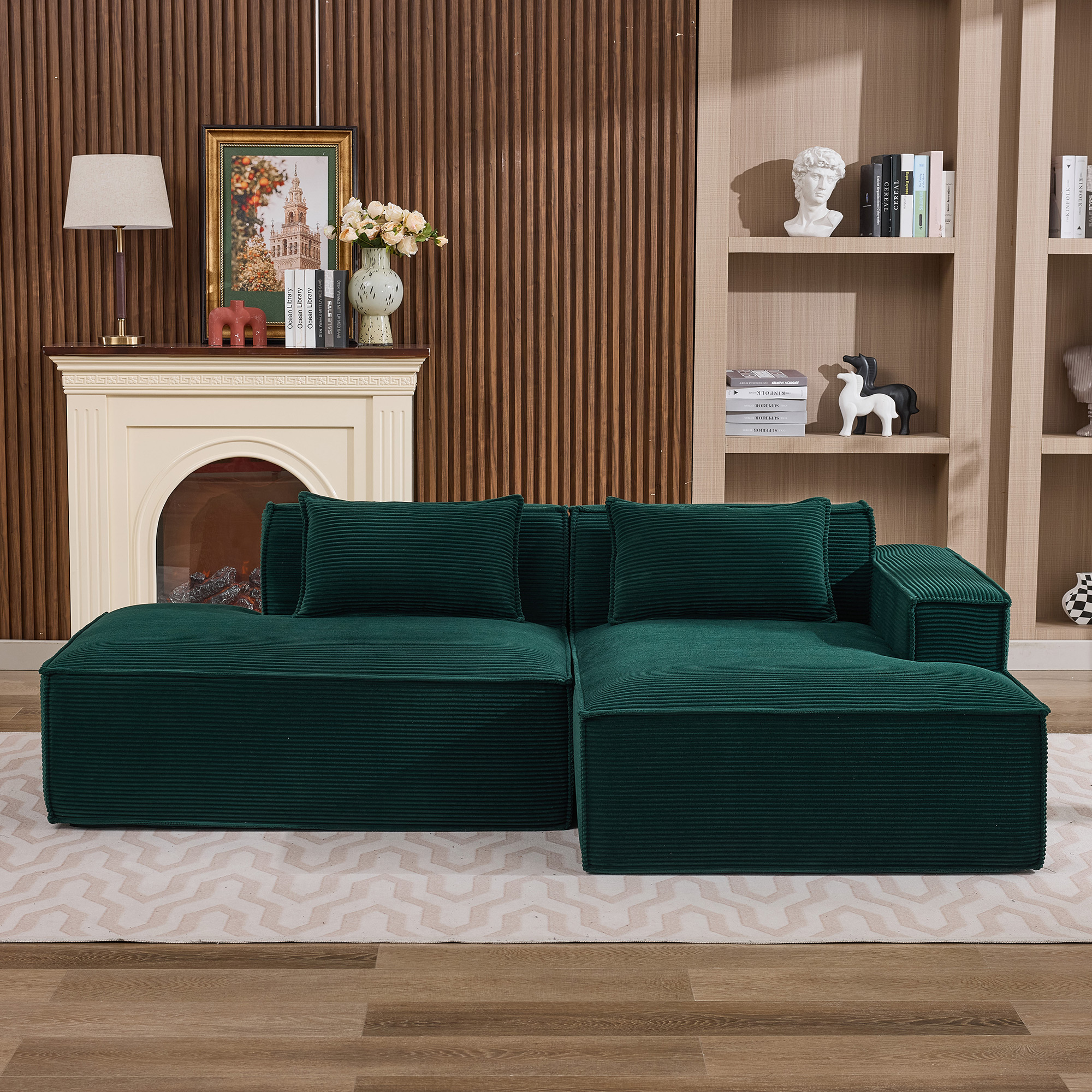 235 Cm Wide Economy Textile Sofa With Two Cushions  Pencil Case - Modern, Simple And Comfortable Sofa, Ideal For Small Living Rooms, Apartments And Of