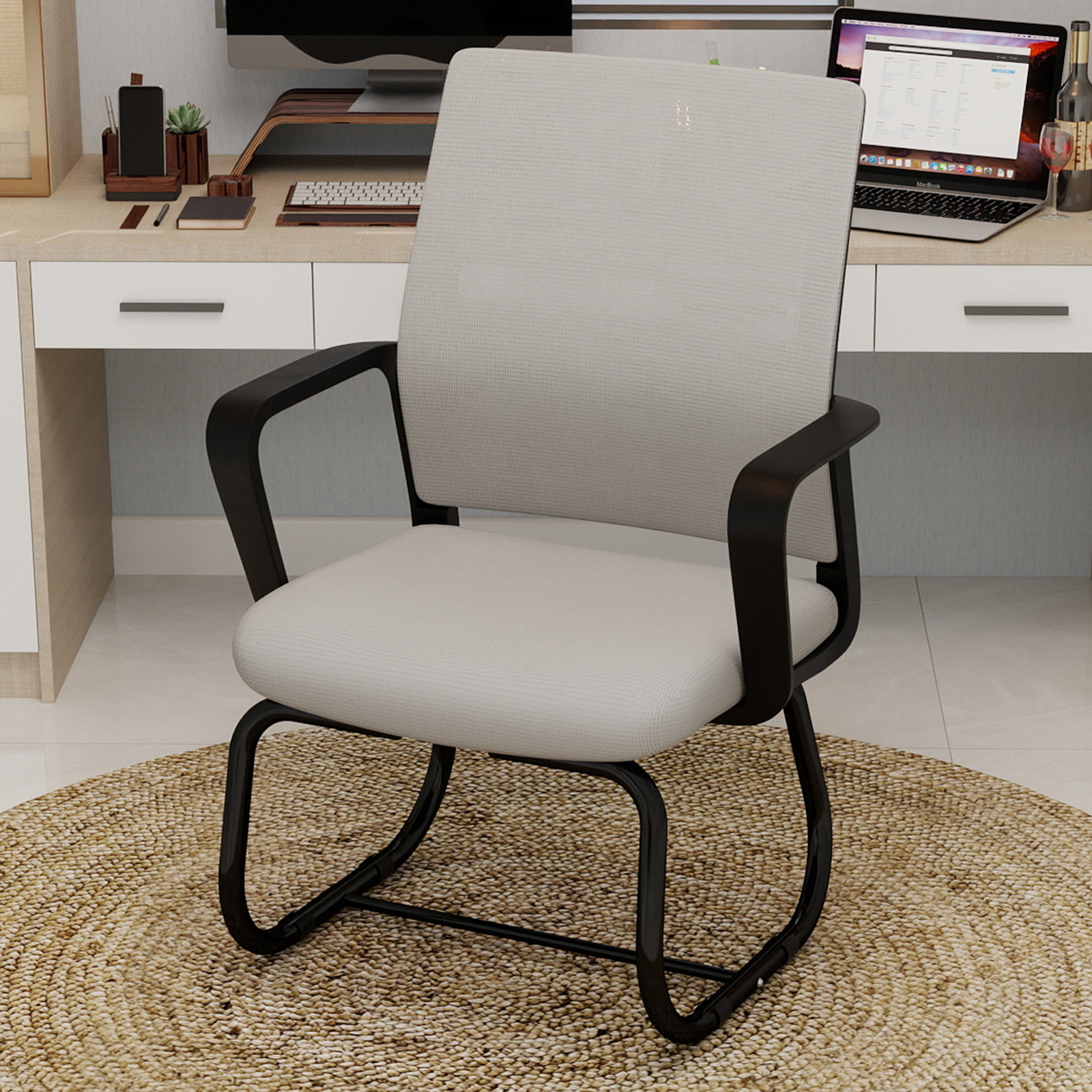 Minimalist Modern Office Chair - Metal Frame, Soft & Comfortable, Home & Office Use, Multiple Colors Available