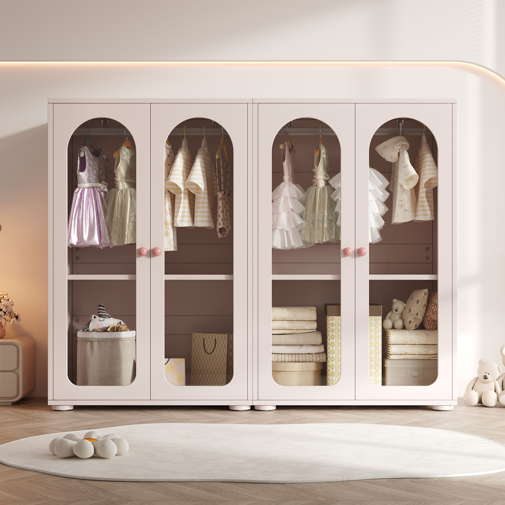 Armoire 2 portes, armoire en vinyle, armoire de rangement pour chambre – Image 5