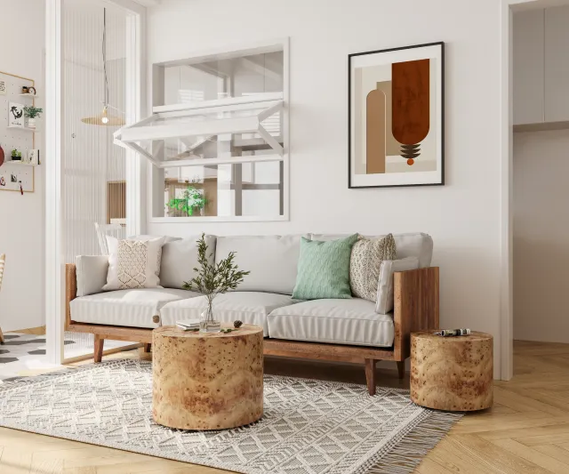 2er Set Couchtische in Burl-Optik