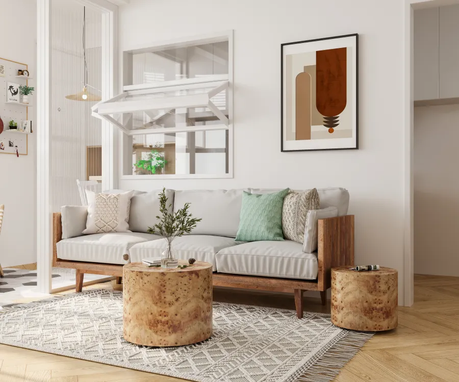 2er Set Couchtische in Burl-Optik