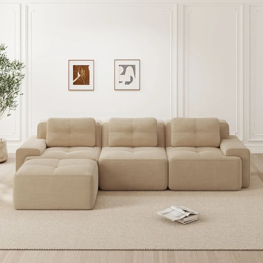 Modulares Cordsofa "Cloud" – L-Form