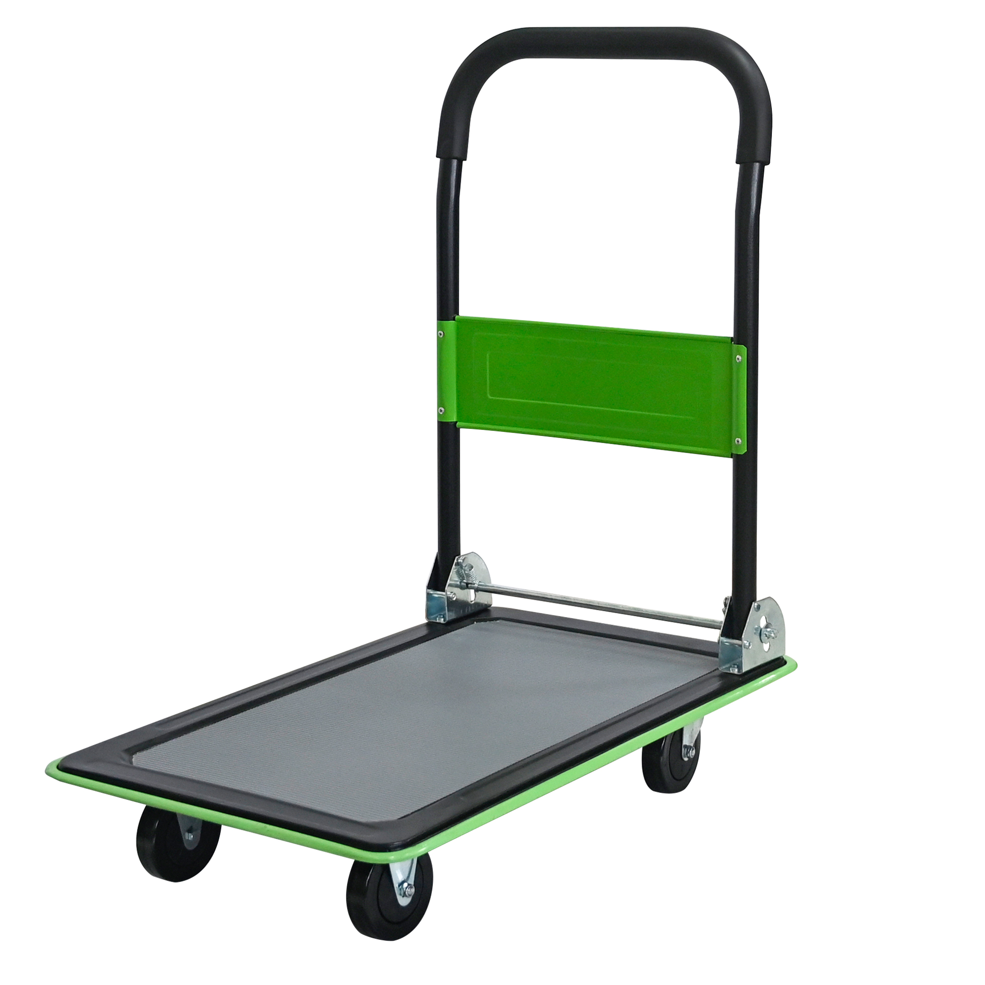 Flatbed Truck, Platform Hand Truck With 150KG Load Capacity, 360 Degree Swivel Wheels, Foldable Push Cart For Loading And Storage, Warehouse-Green Green