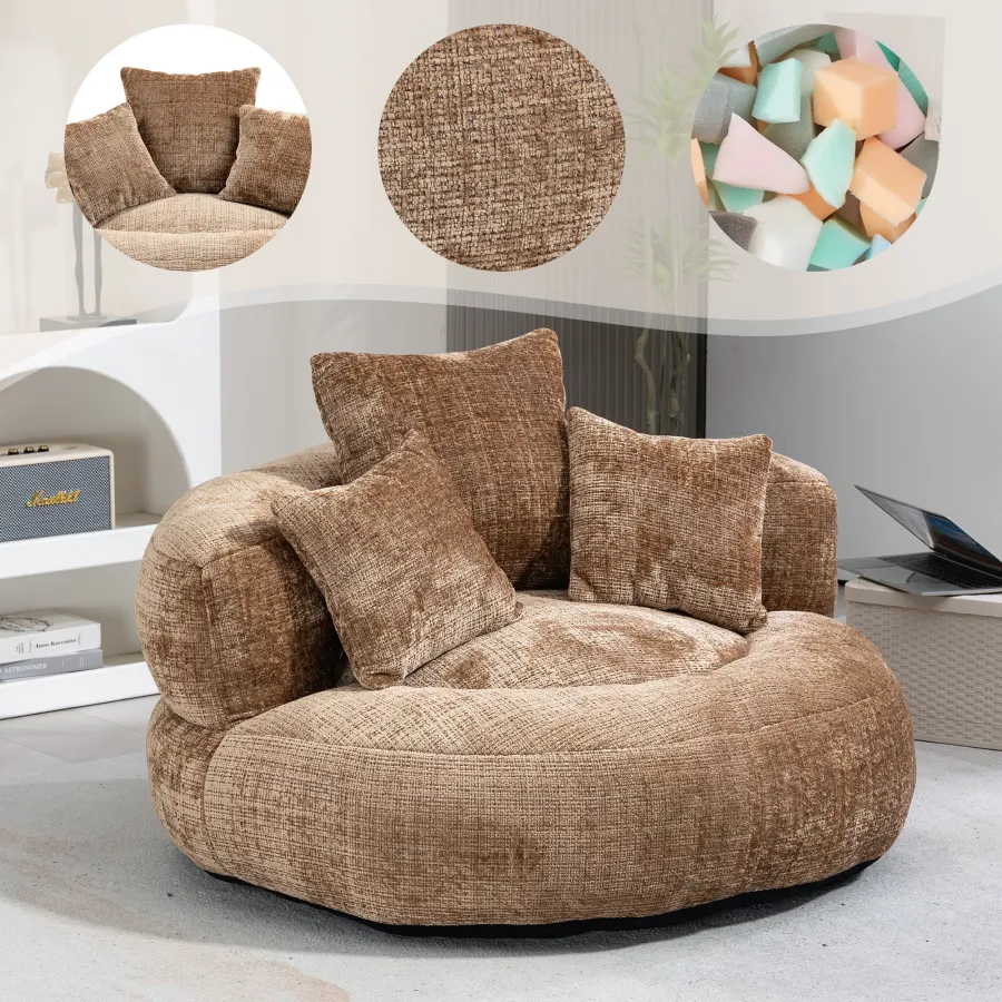 Lazy Sofa Durable Comfort Lounger High Back Bean Bag Chair Couch With