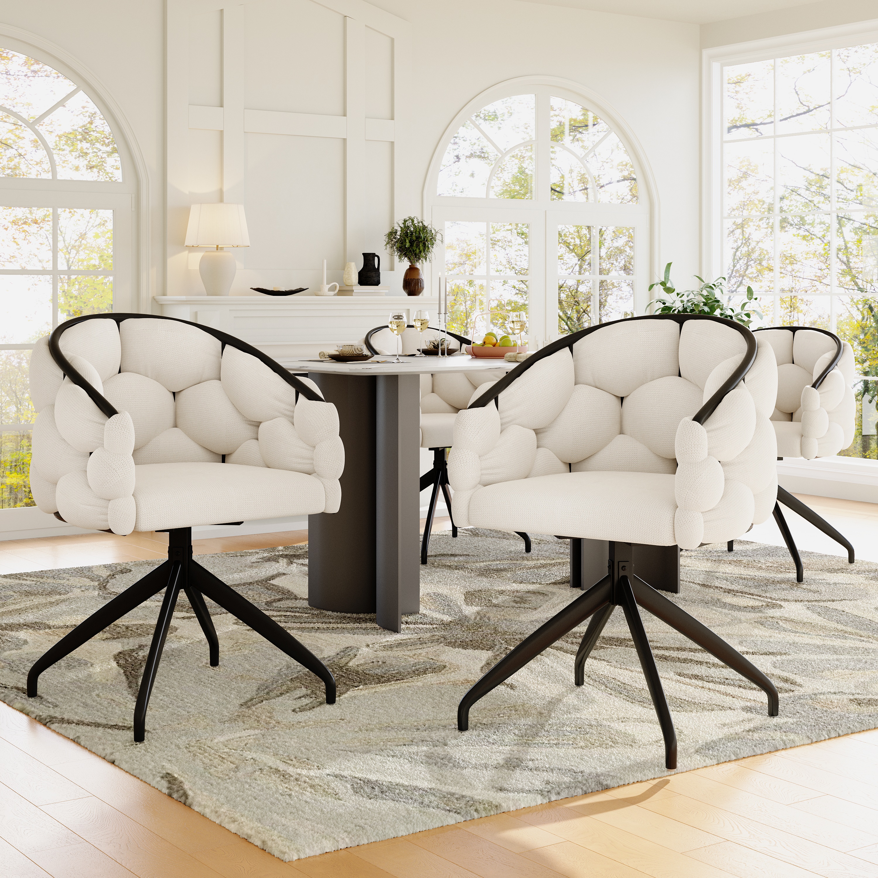 Luxury Chair 4 Pcs , Swivel Chair, 360 Swivel, Living Room Chairs, Dining Chairs, Makeup Chairs, Modern Fashion Style Chairs,Dining Chairs With Backre