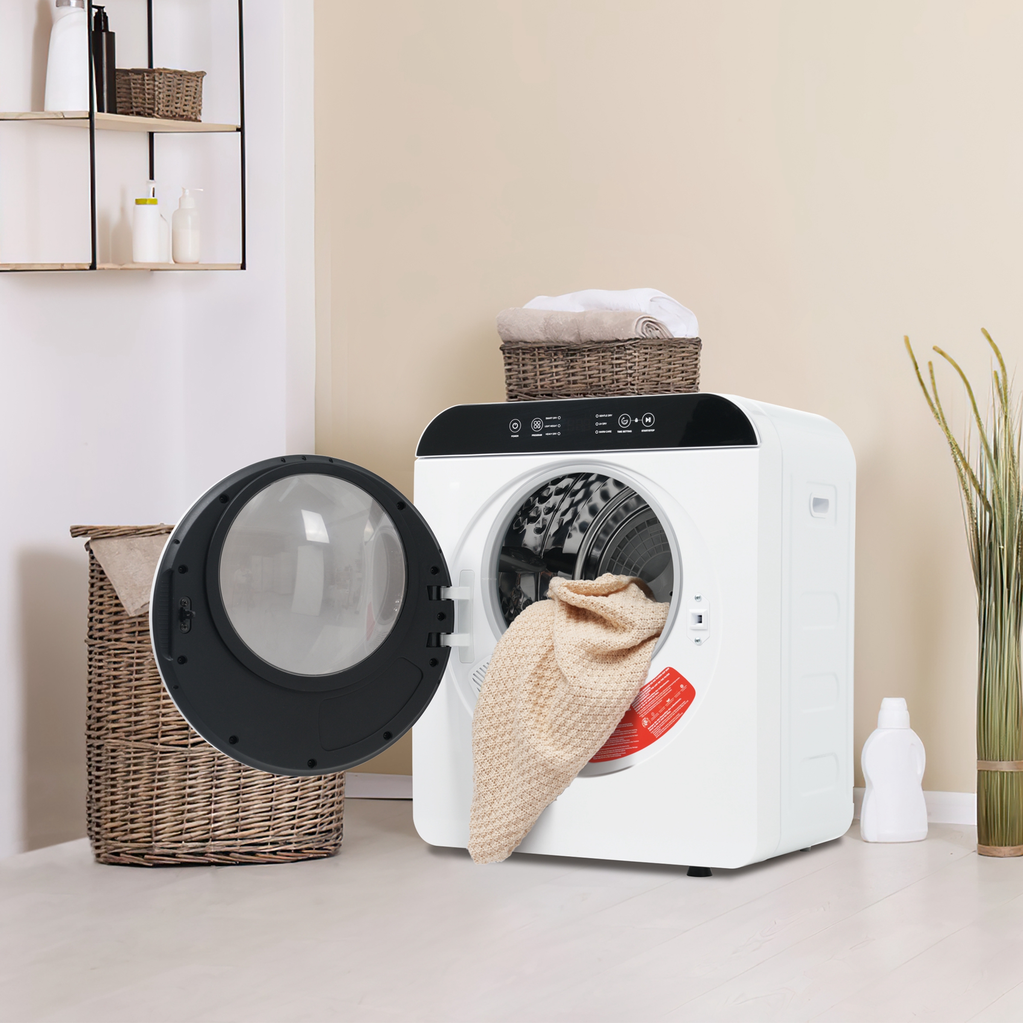 Exhaust Gas Dryer, 3 Kg Capacity Actual Up To 4.5 Kg, 830 W, 6 Programs, UV Sterilization, High-temperature Sterilization, Timer 10-180 Min, Child Loc