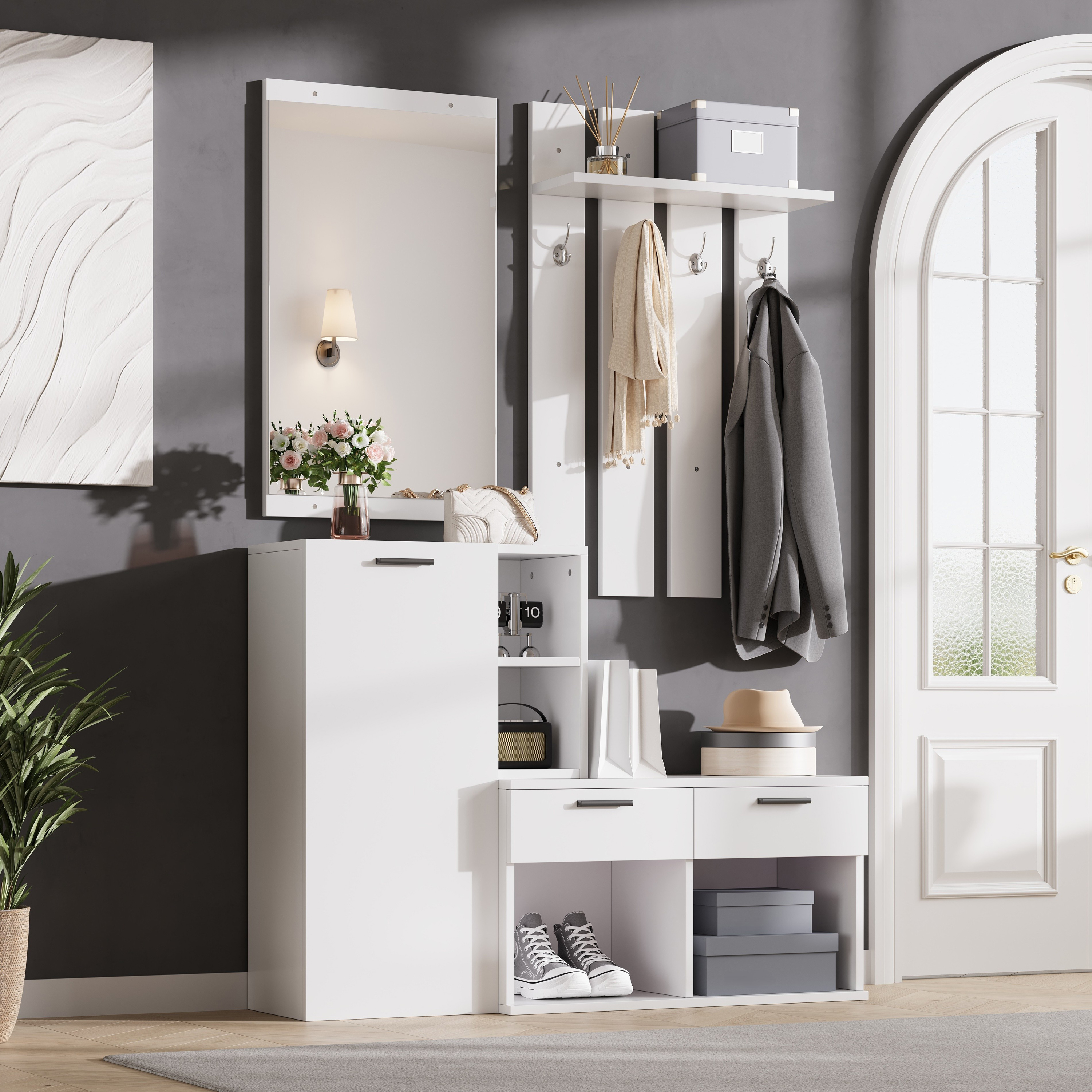 Porte-manteau dans le couloir,manteau pour la zone d'entrée, y compris la chaussure