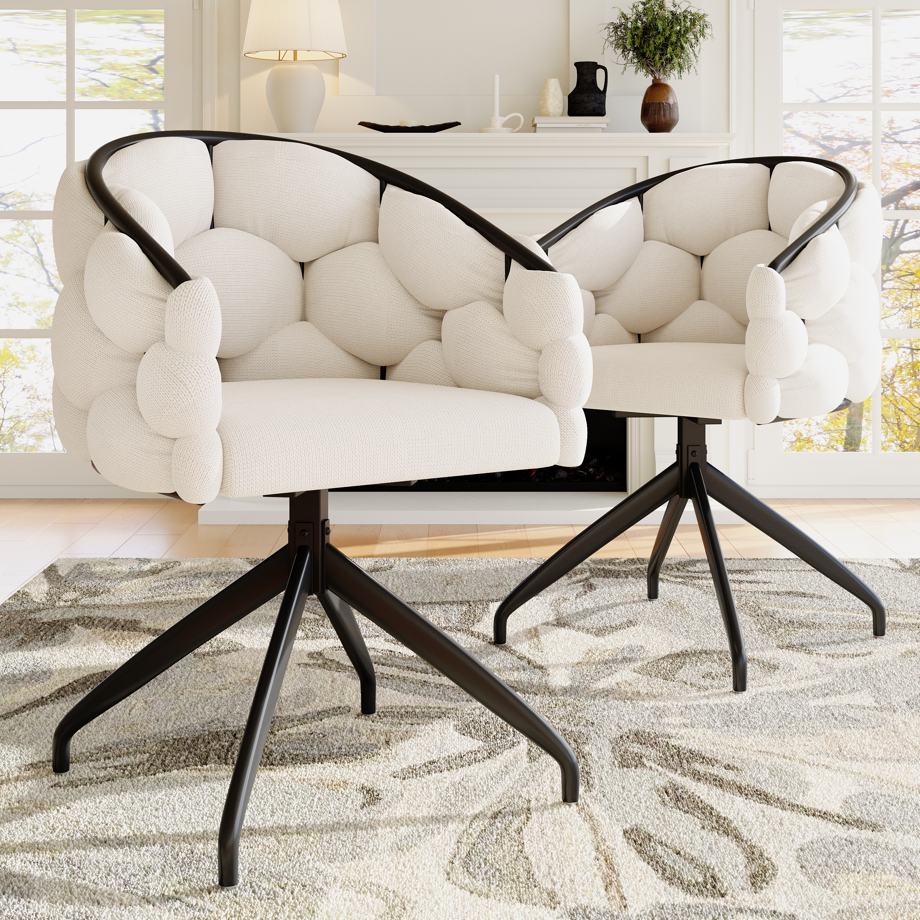 Luxury Chair 2 Pcs , Swivel Chair, 360 Swivel, Living Room Chairs, Dining Chairs, Makeup Chairs, Modern Fashion Style Chairs,Dining Chairs With Backre