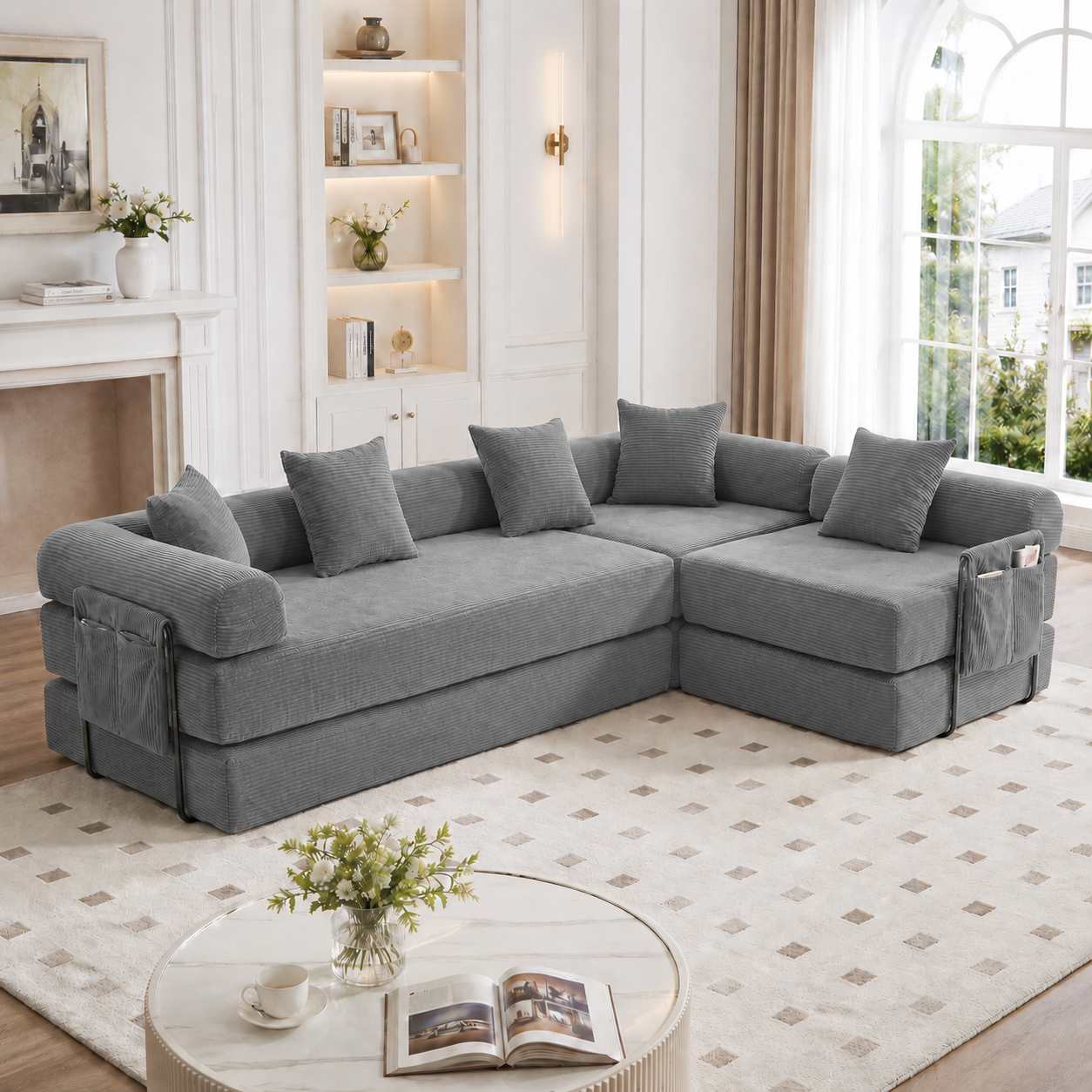Cosy Family Sofa With Storage Space & Modular Function  Vacuum-packed For Effortless Assembly, Freely Combinable Modules And Pet-friendly. Perfect For Relaxing Moments. Dark Grey