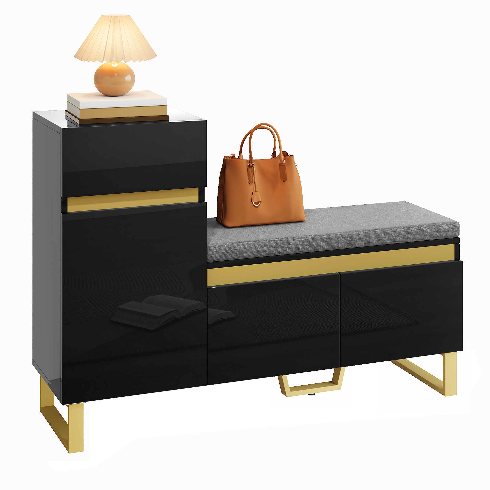 Large Capacity Entryway Shoe Cabinet, Multi-level Storage Cabinet, Modern Minimalist Entryway Cabinet, Home Organizer With Drawers And Doors.