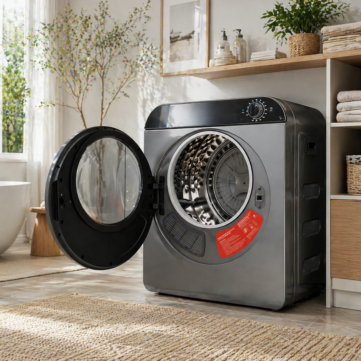 Heavy Duty Tumble Dryer  PTC Ceramic Heater & Stainless Steel Drum, 4 Programs Incl. Cooling Function, Double Safety, Stack Wall Mountable. PCM Housin