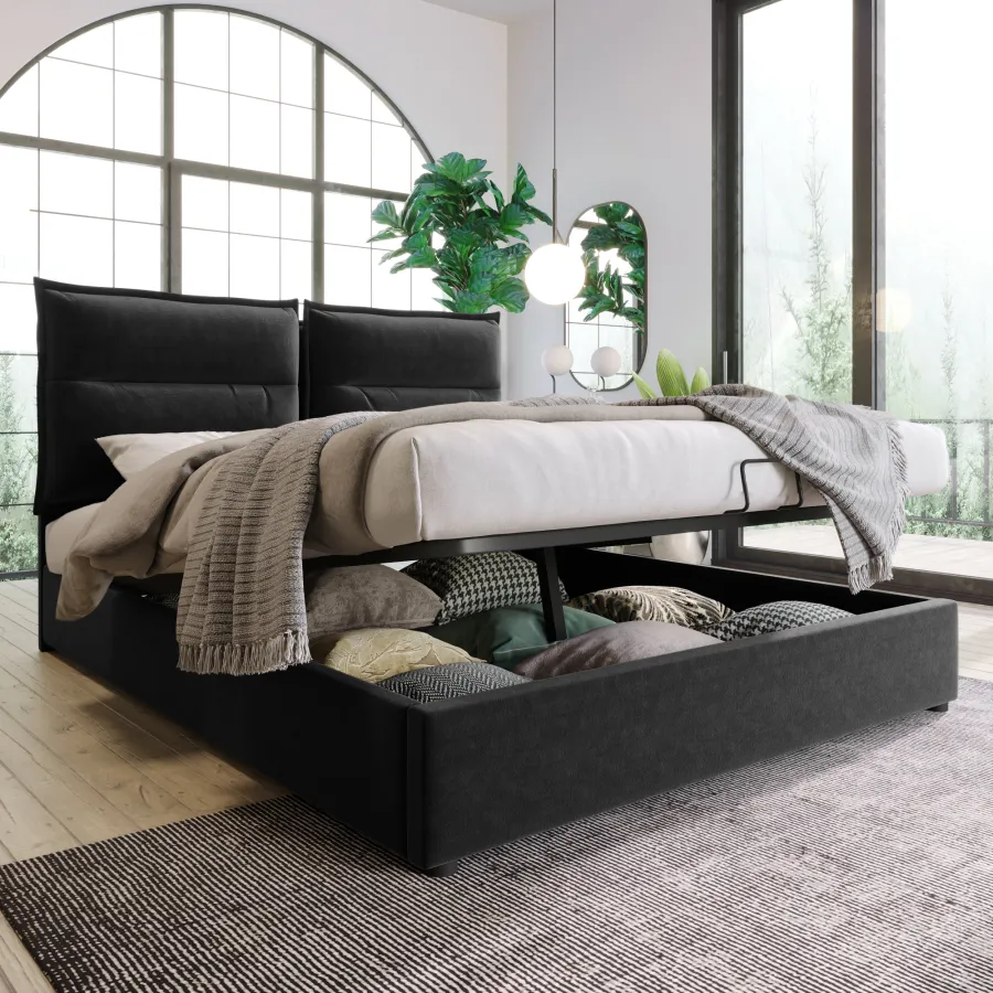 Hydraulic Double Bed Upholstered Bed 140x200cm
