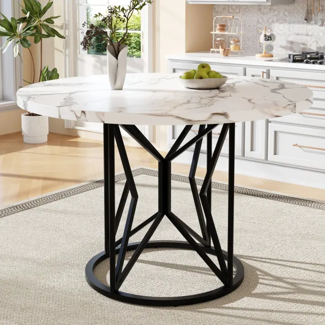 Runder Esstisch mit Metallbeinen – 100 cm