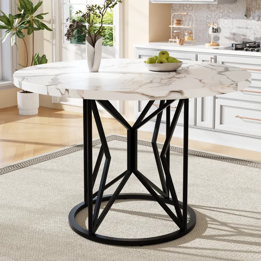 Runder Esstisch mit Metallbeinen – 100 cm
