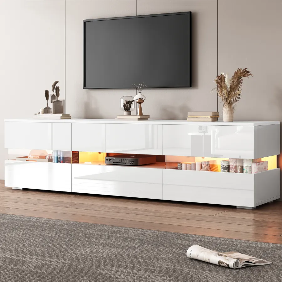 Modern White High-gloss TV Cabinet