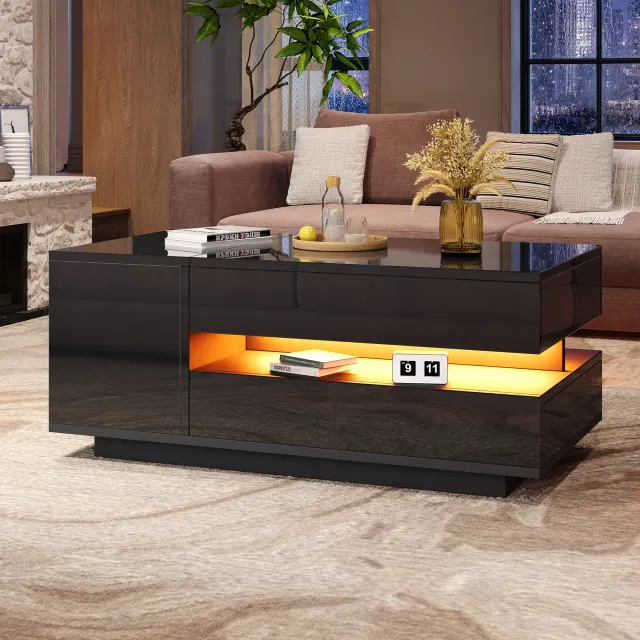 Couchtisch ausziehbar mit LED-Beleuchtung