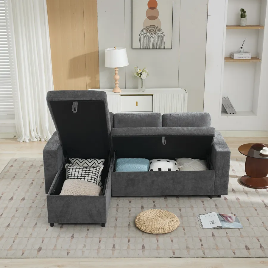 Corner Sofa With Storage Space 202x136x85cm
