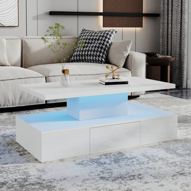Couchtisch mit LED-Beleuchtung und Stauraum